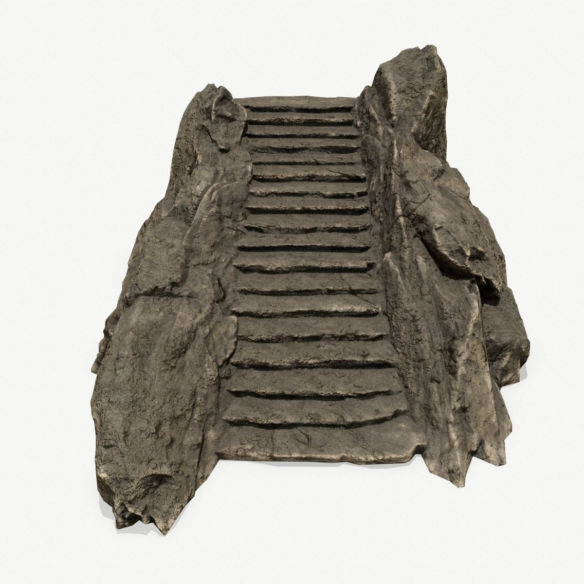 Stairs rock staircase Low-poly 3D model_2