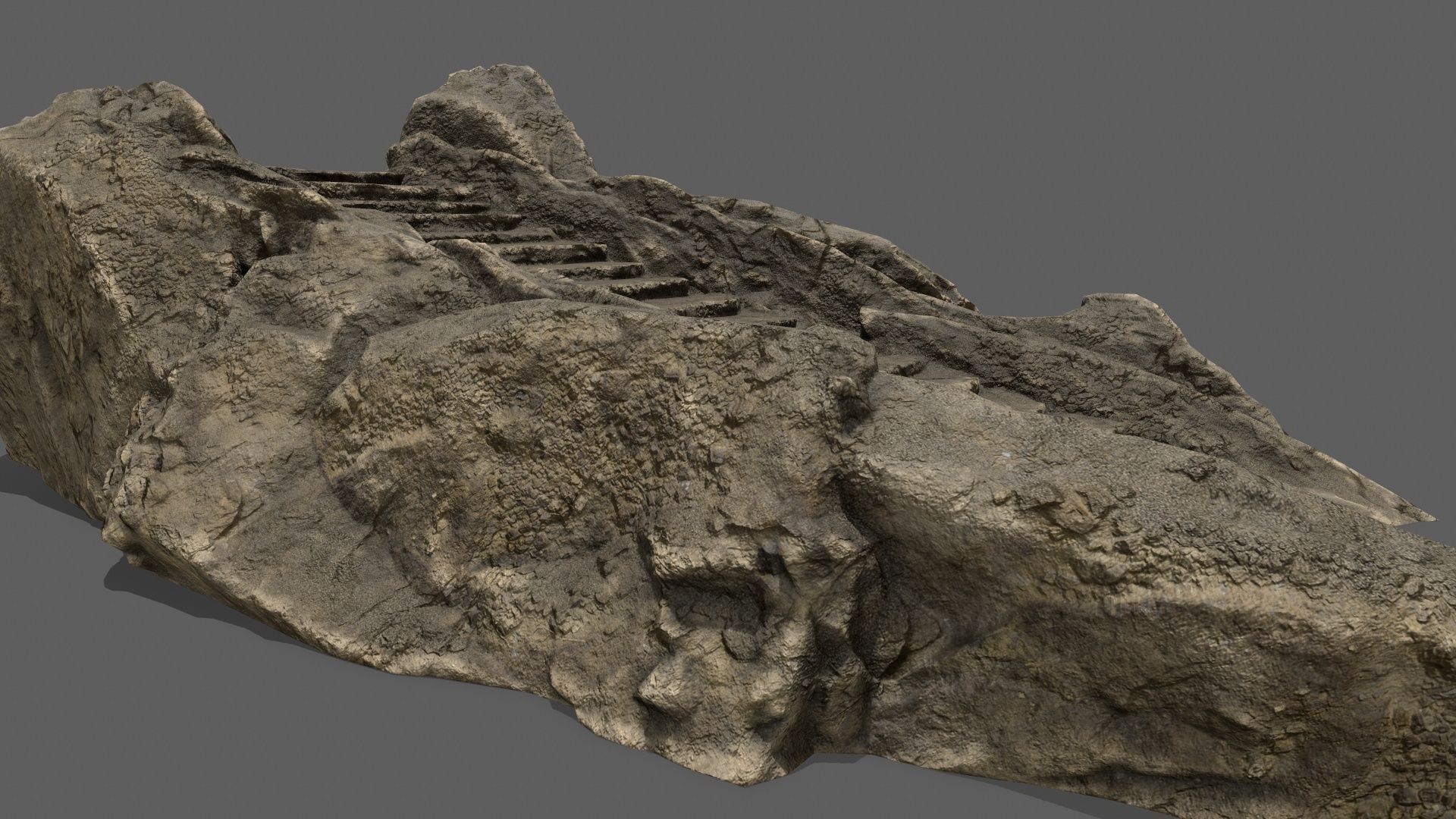 Stairs rock staircase Low-poly 3D model_15