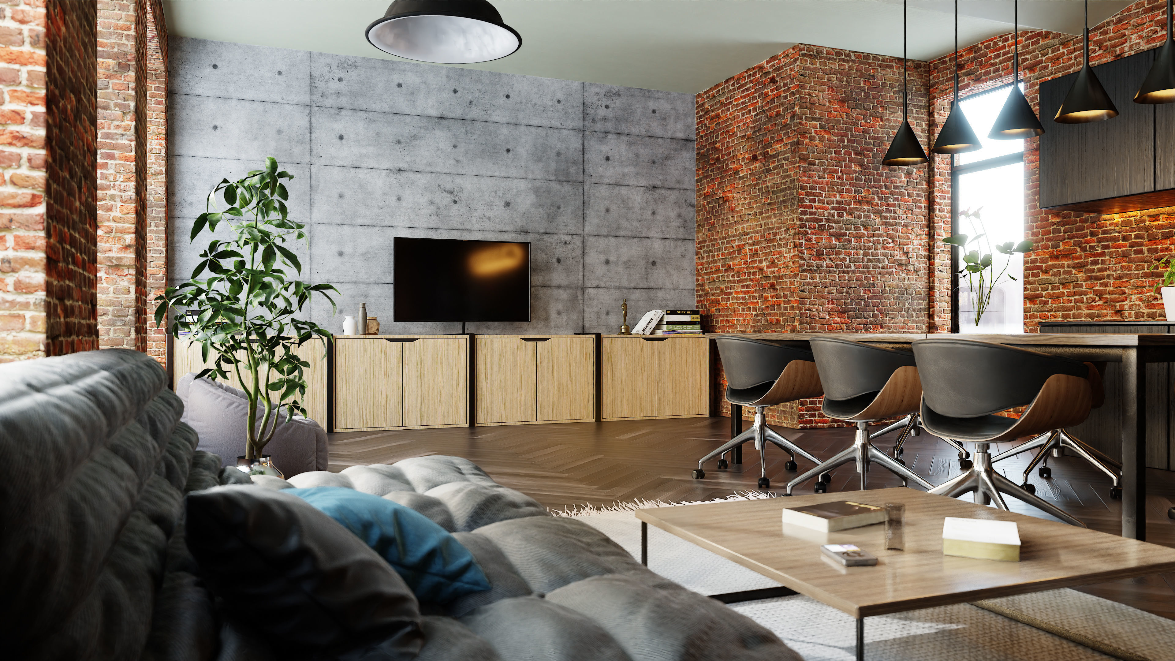 Loft Interior Scene In Native Blender File By-Vizfromblender 3D model_3