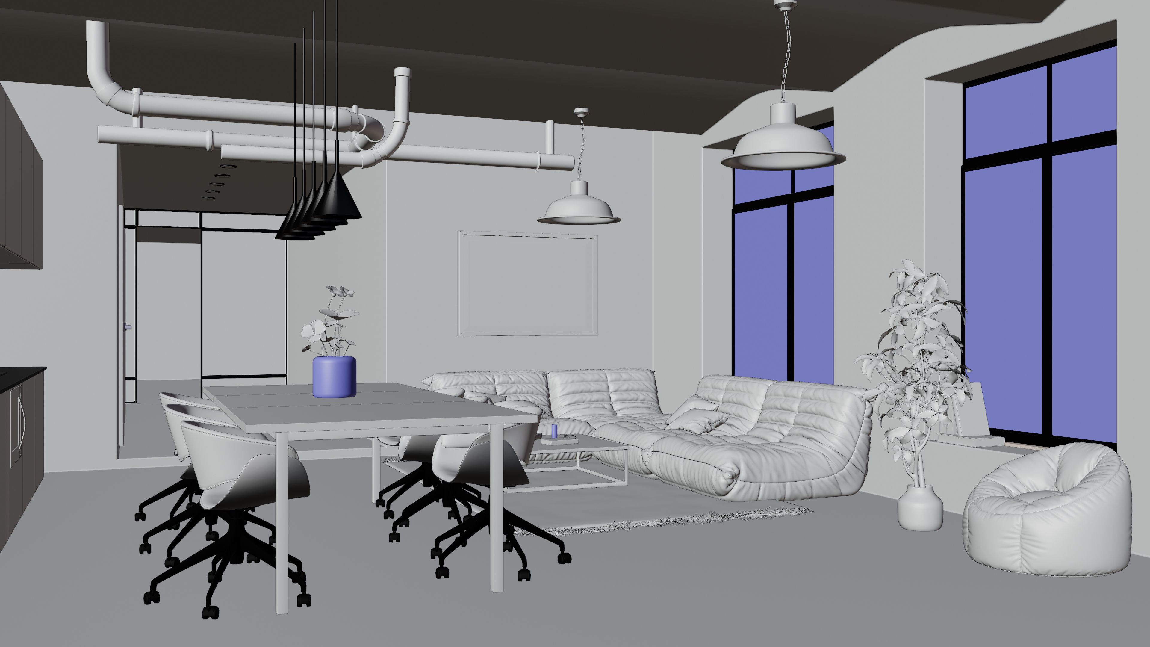 Loft Interior Scene In Native Blender File By-Vizfromblender 3D model_9