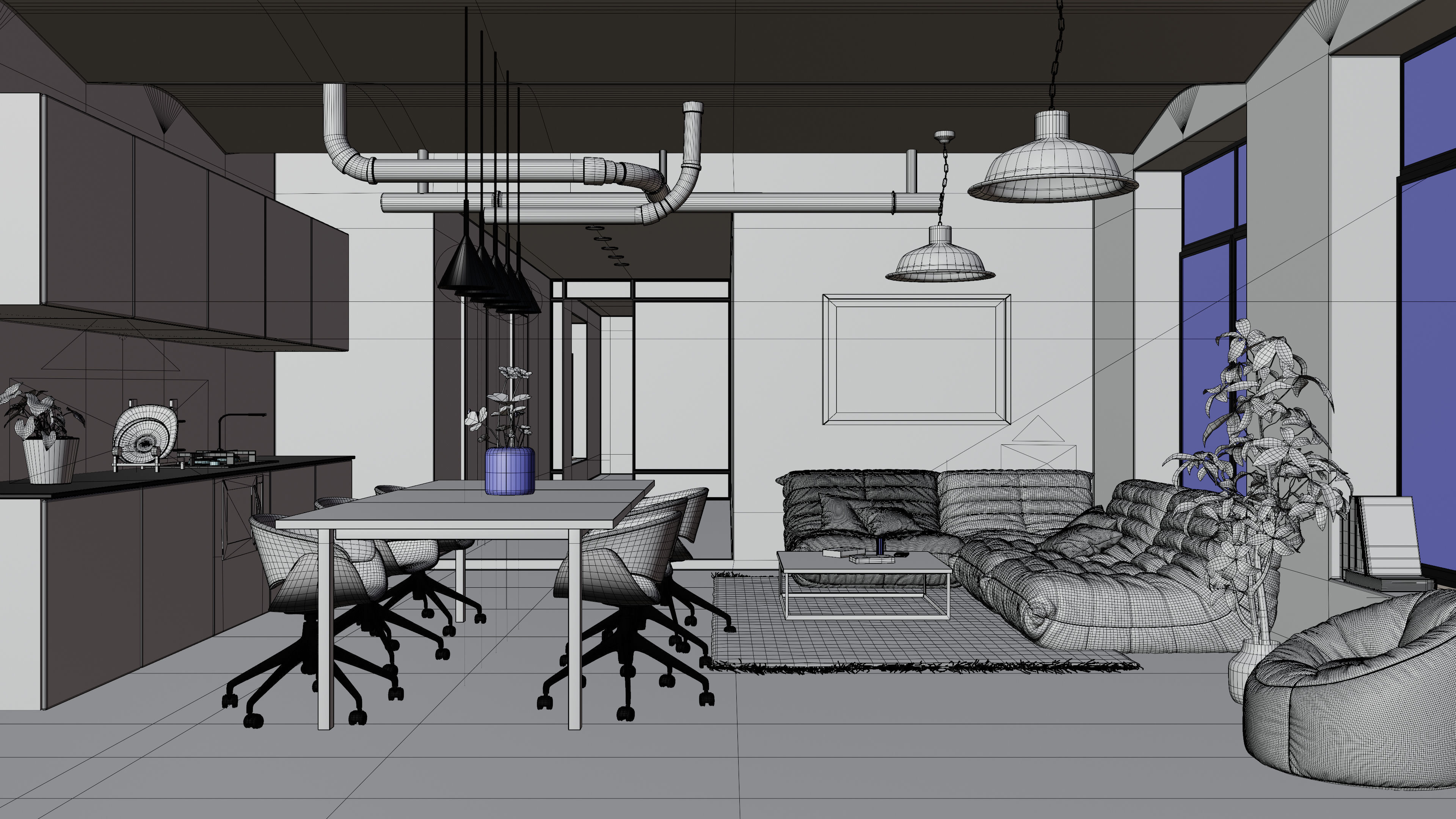 Loft Interior Scene In Native Blender File By-Vizfromblender 3D model_6