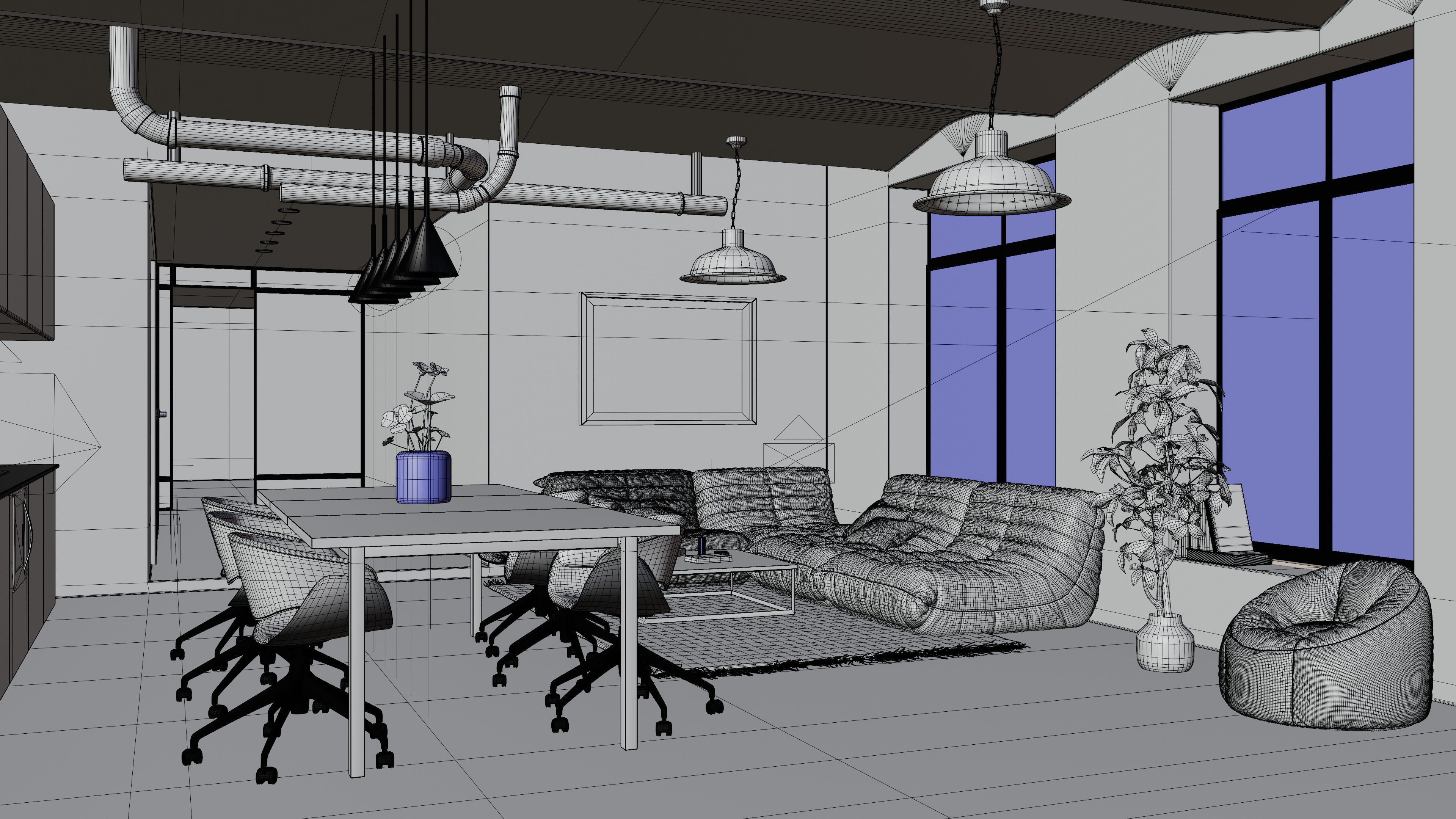 Loft Interior Scene In Native Blender File By-Vizfromblender 3D model_8