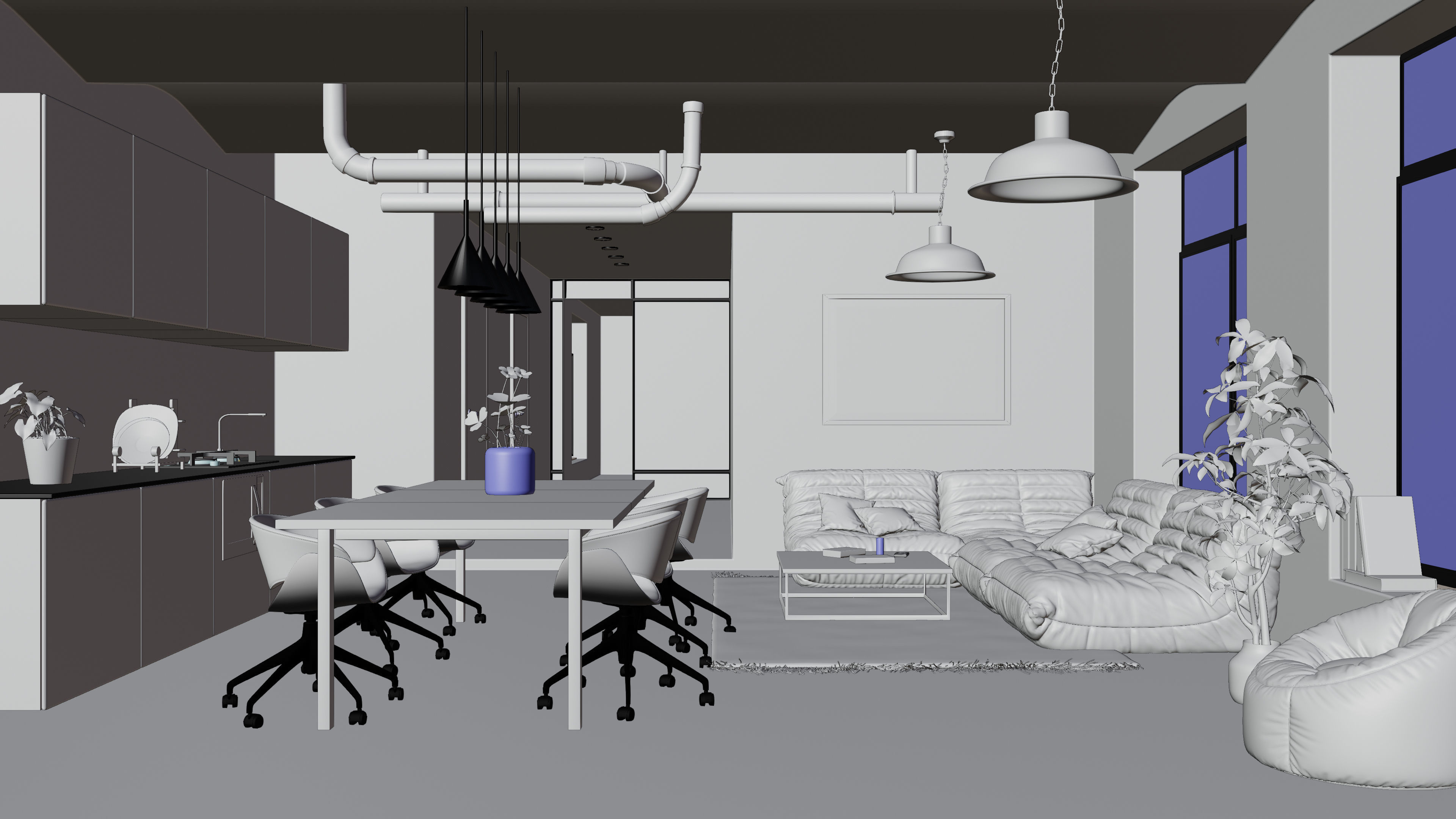 Loft Interior Scene In Native Blender File By-Vizfromblender 3D model_7