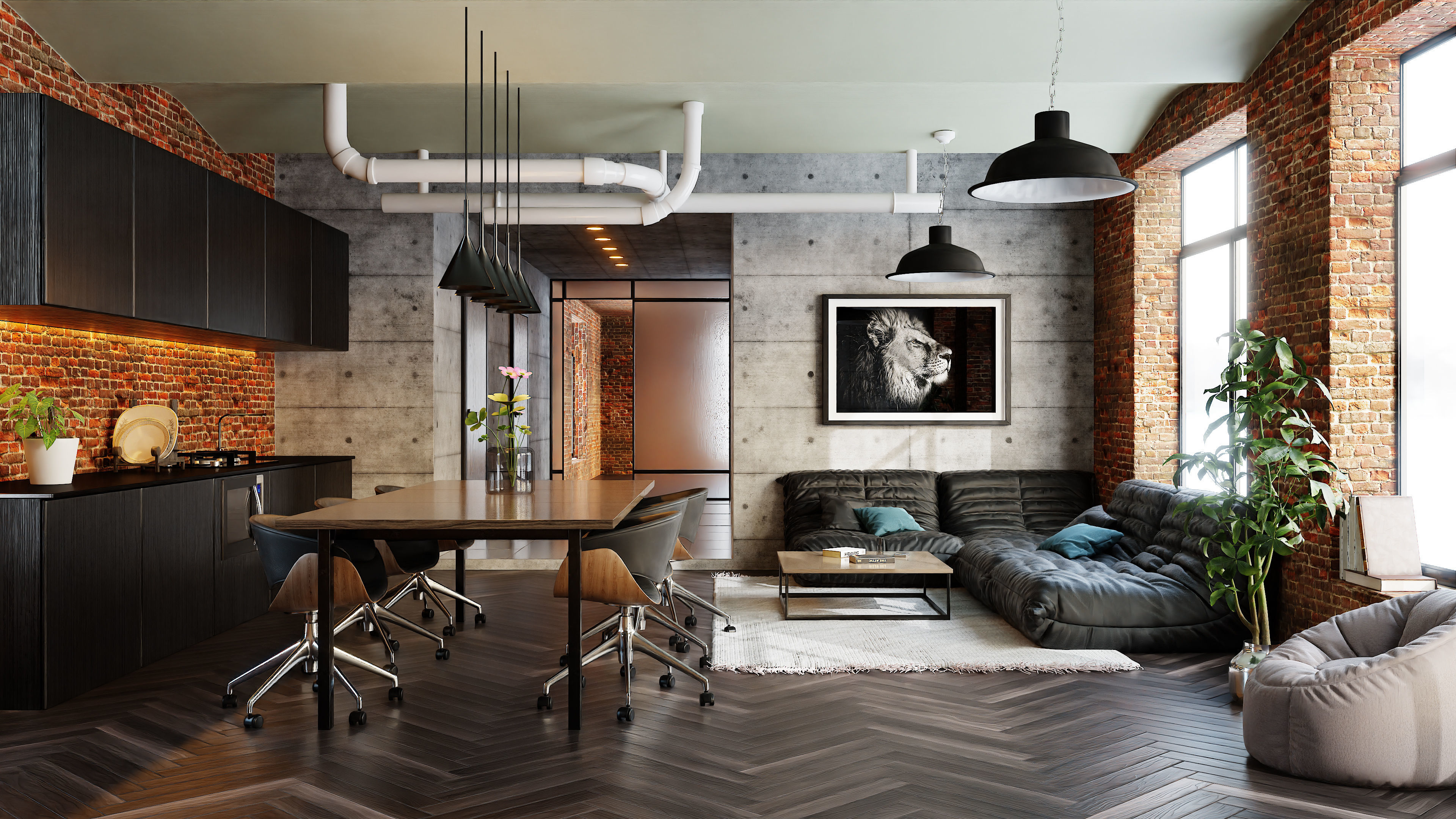 Loft Interior Scene In Native Blender File By-Vizfromblender 3D model_0