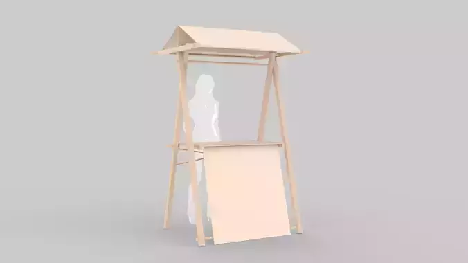 Vendor Display Stand Low-poly 3D model
