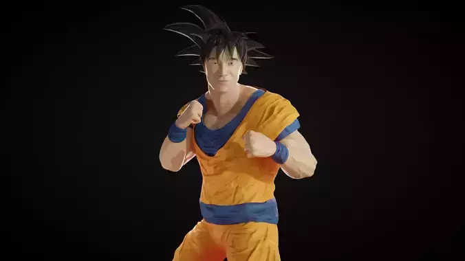 Goku Kakarot Low-poly 3D model