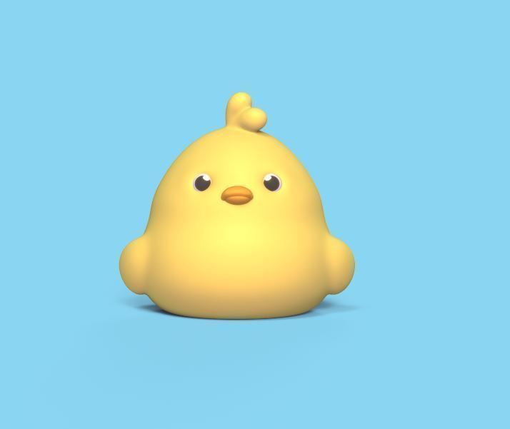 Hen and Cute Chicks 3D print model_4