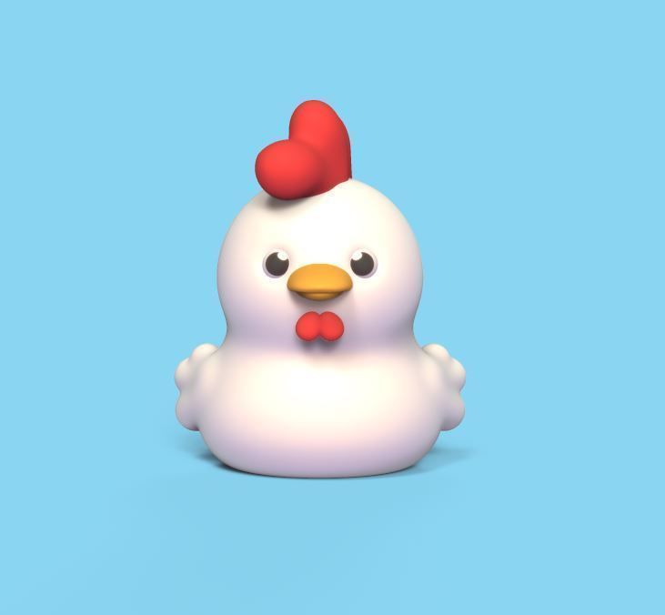 Hen and Cute Chicks 3D print model_6