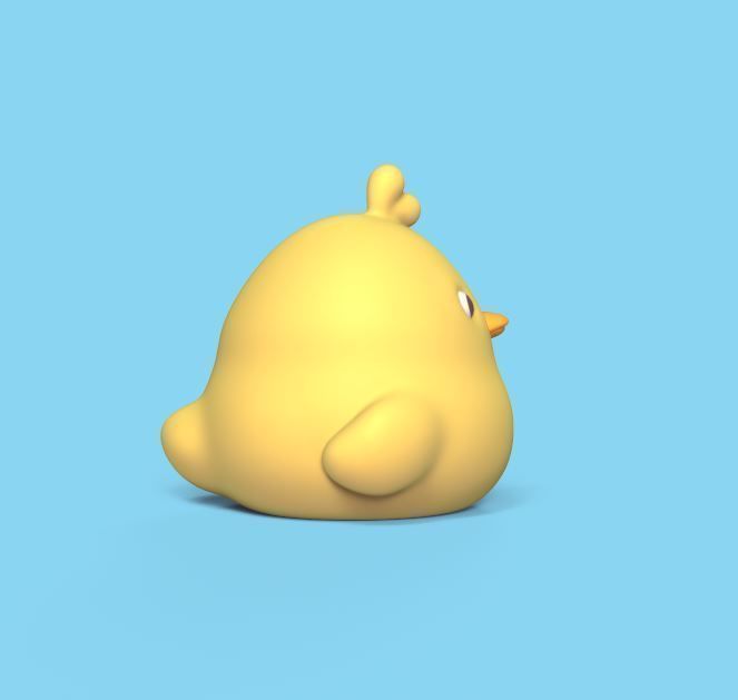 Hen and Cute Chicks 3D print model_5