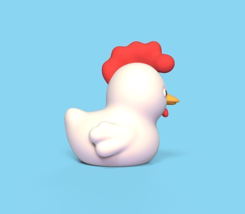 Hen and Cute Chicks 3D print model_7