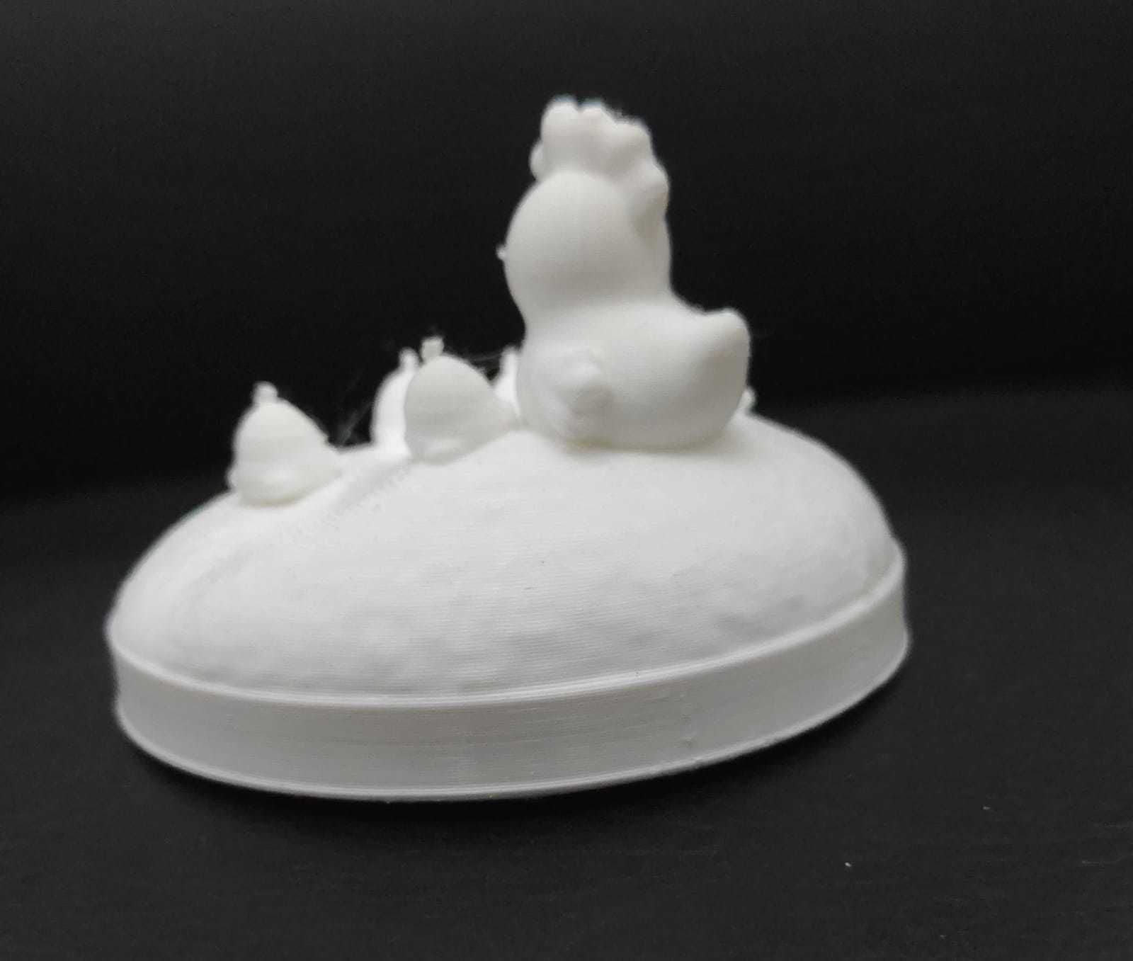 Hen and Cute Chicks 3D print model_12
