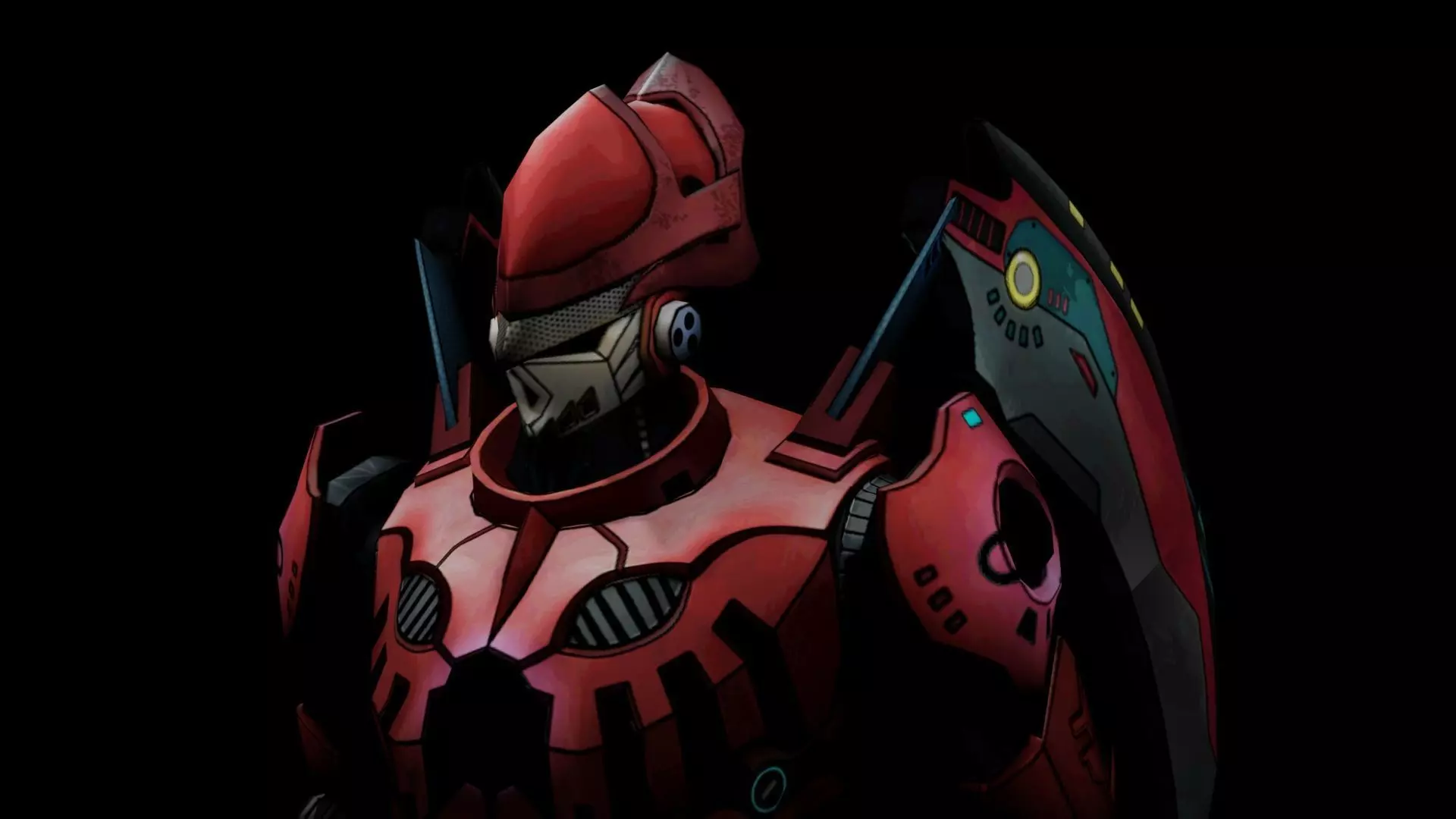 Cyberpunk halo armor Low-poly 3D model_0