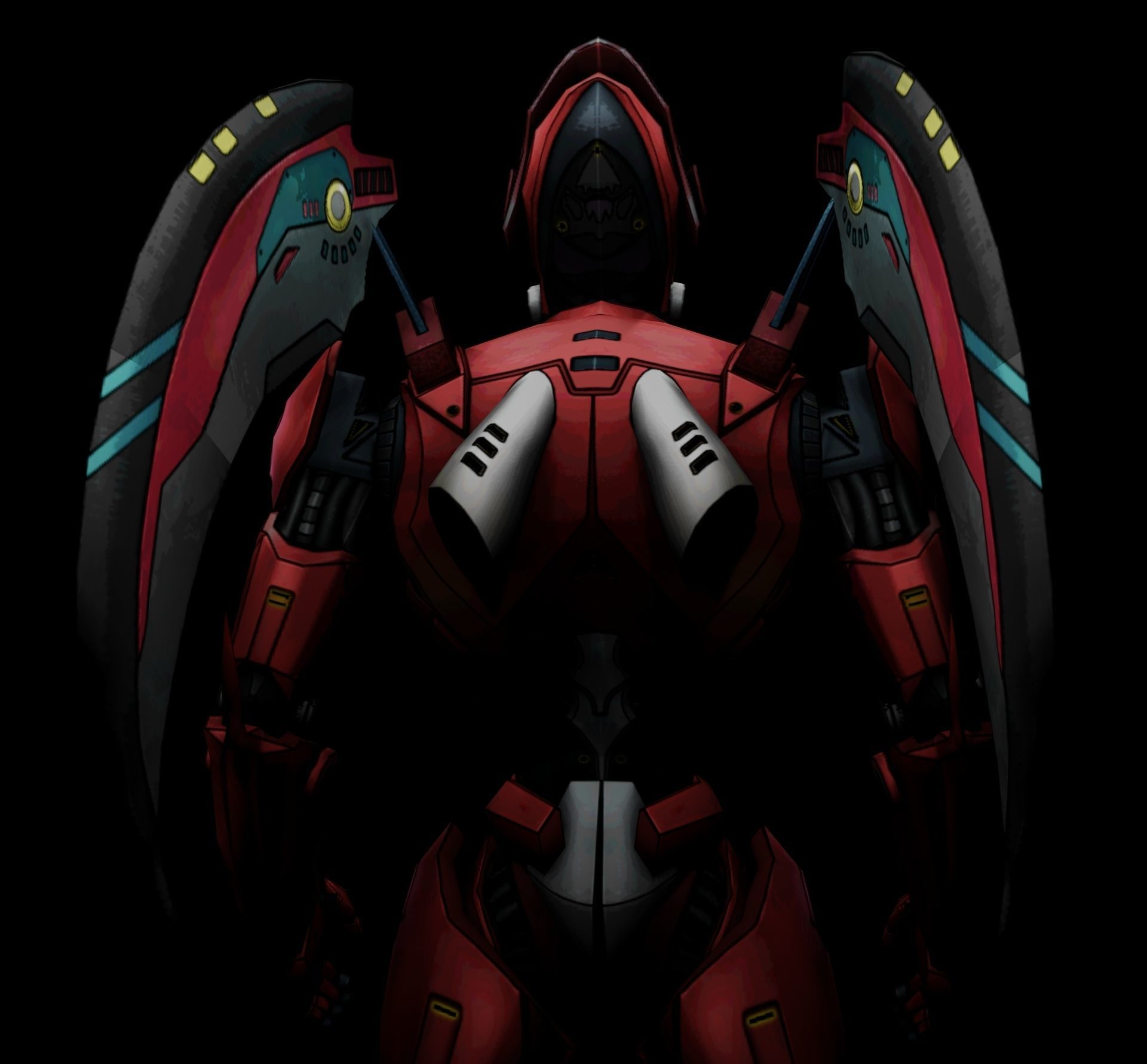 Cyberpunk halo armor Low-poly 3D model_2