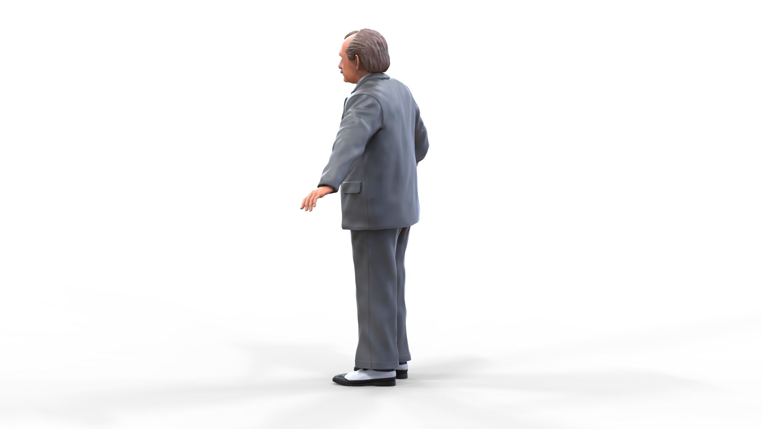 Ferdinand Porsche leaning on the car 3D print model_11