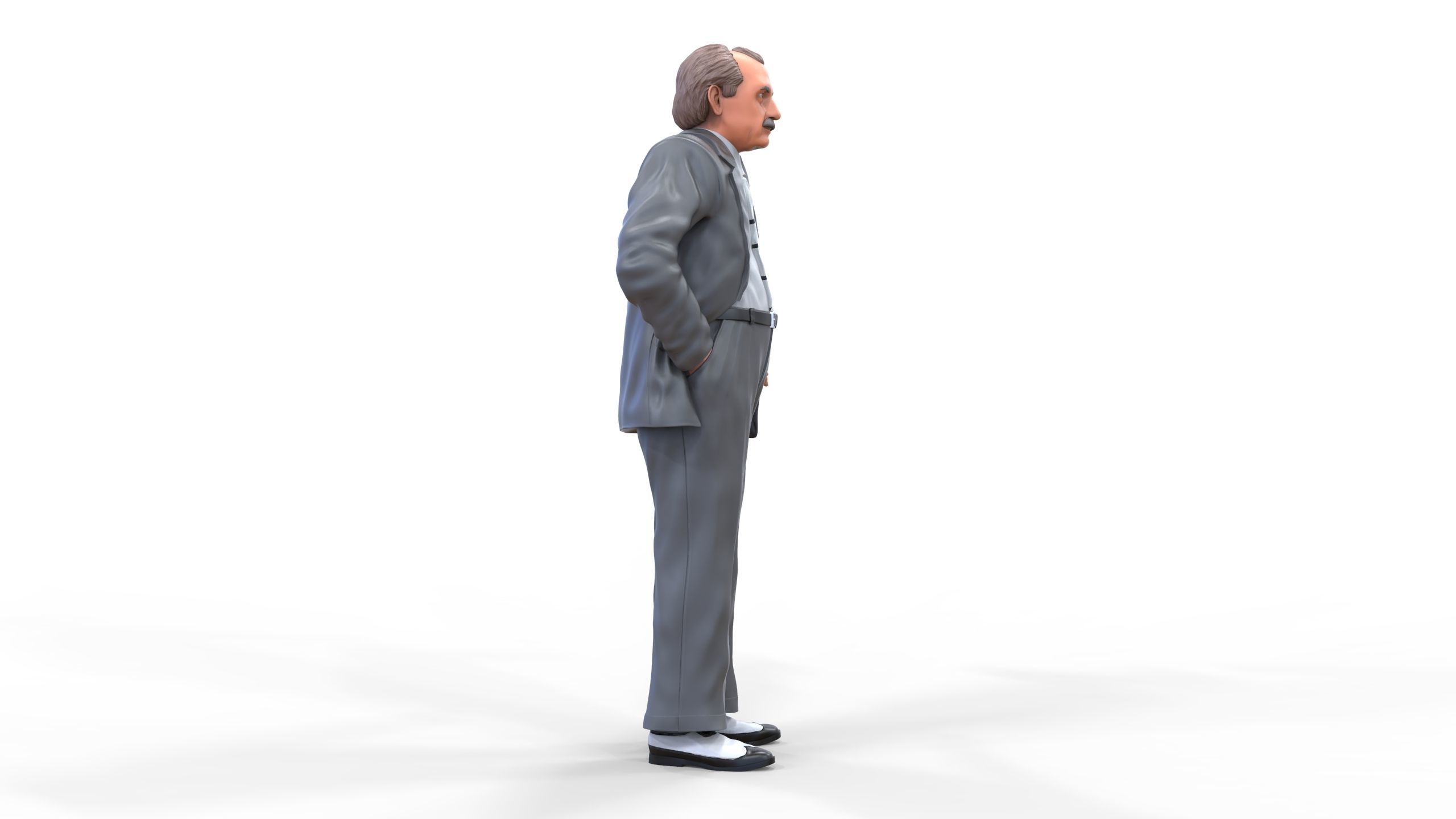 Ferdinand Porsche leaning on the car 3D print model_22