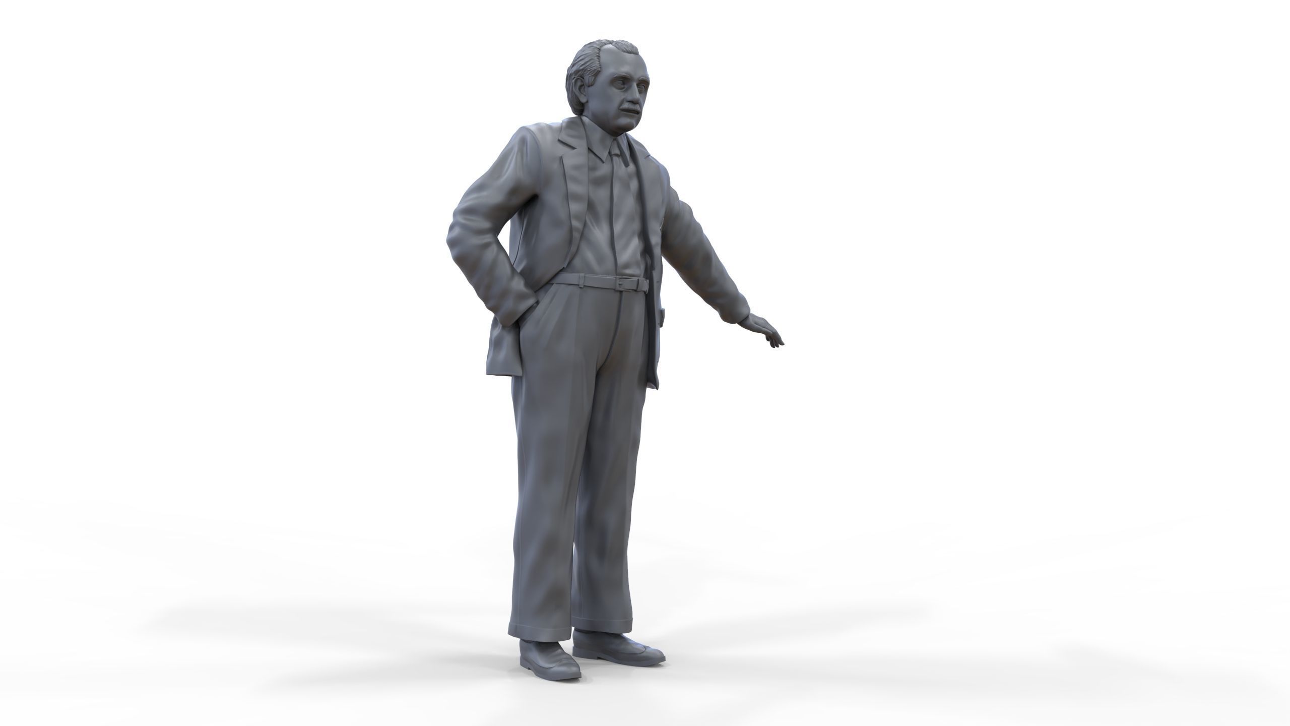 Ferdinand Porsche leaning on the car 3D print model_38