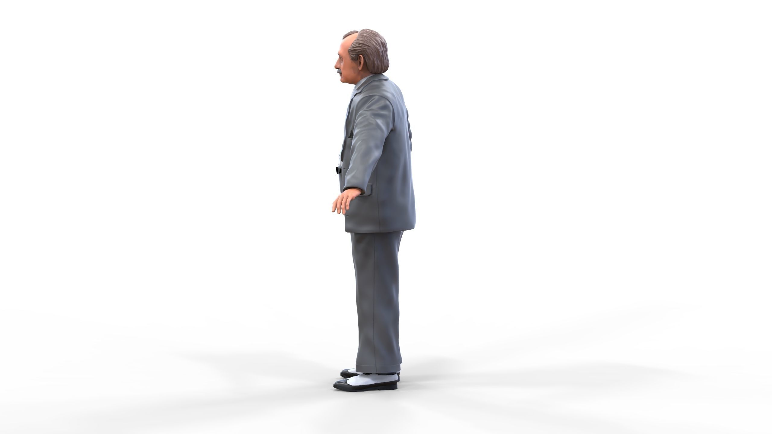 Ferdinand Porsche leaning on the car 3D print model_10