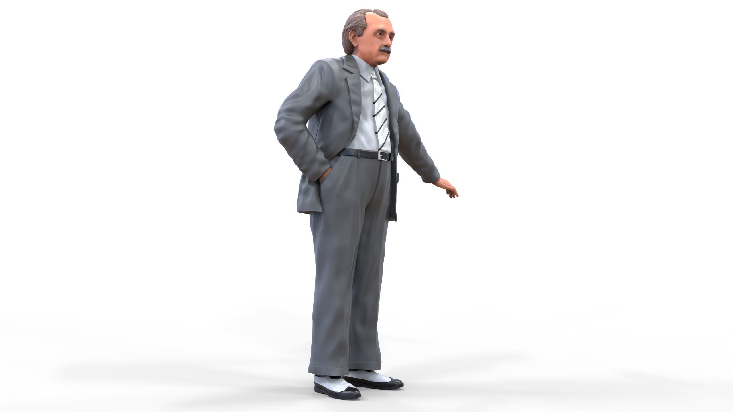 Ferdinand Porsche leaning on the car 3D print model_39