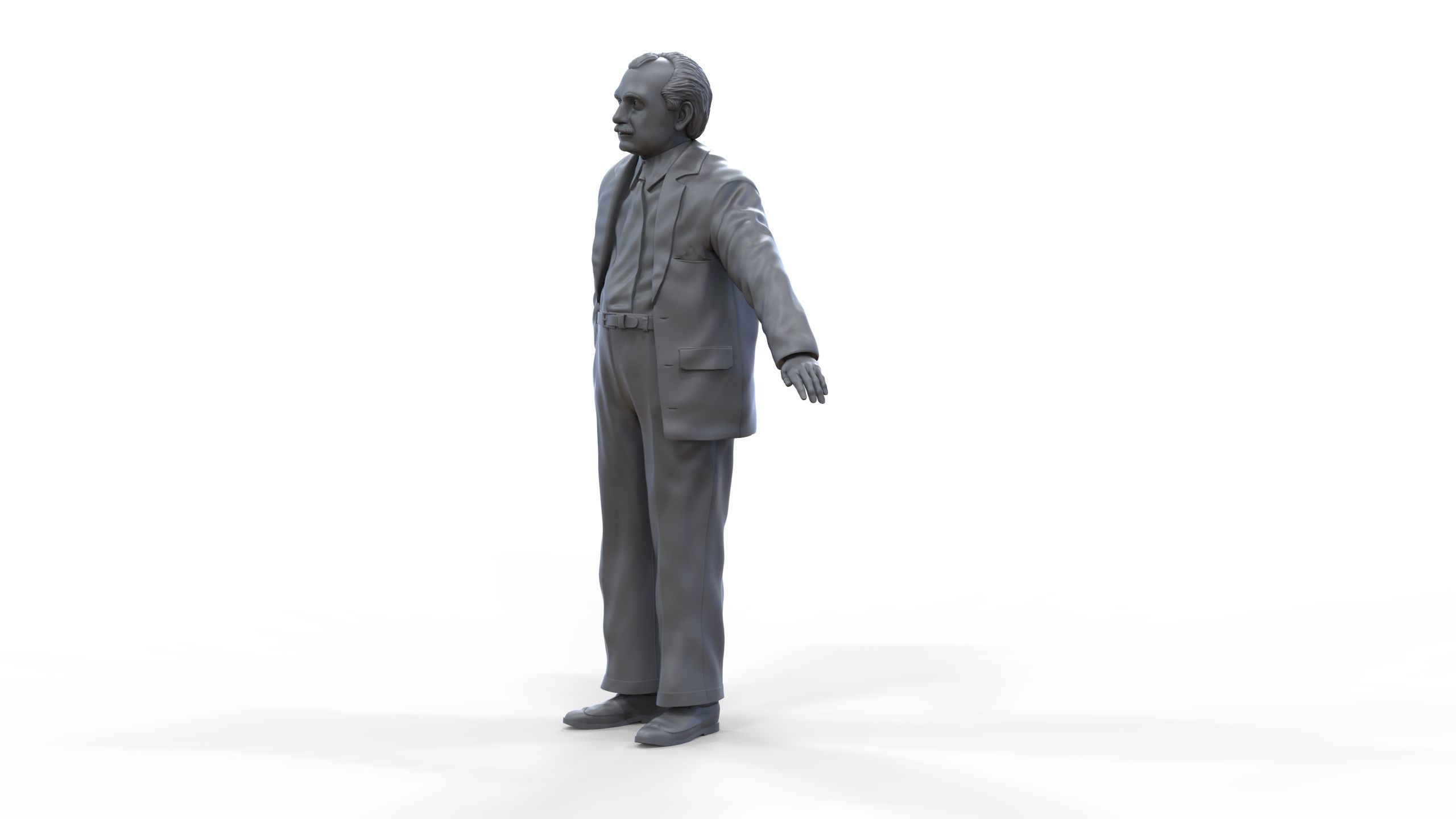 Ferdinand Porsche leaning on the car 3D print model_29