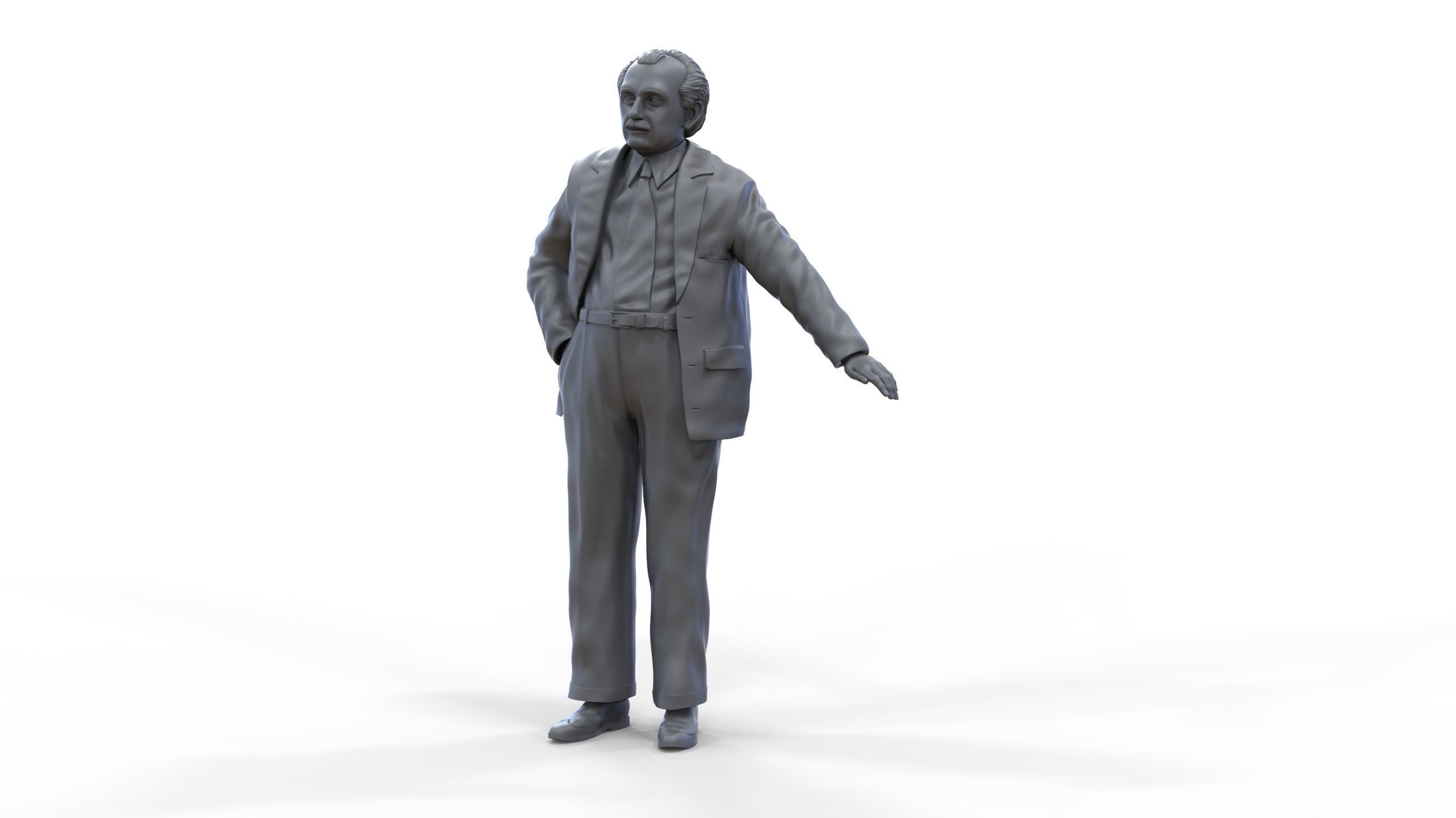 Ferdinand Porsche leaning on the car 3D print model_28