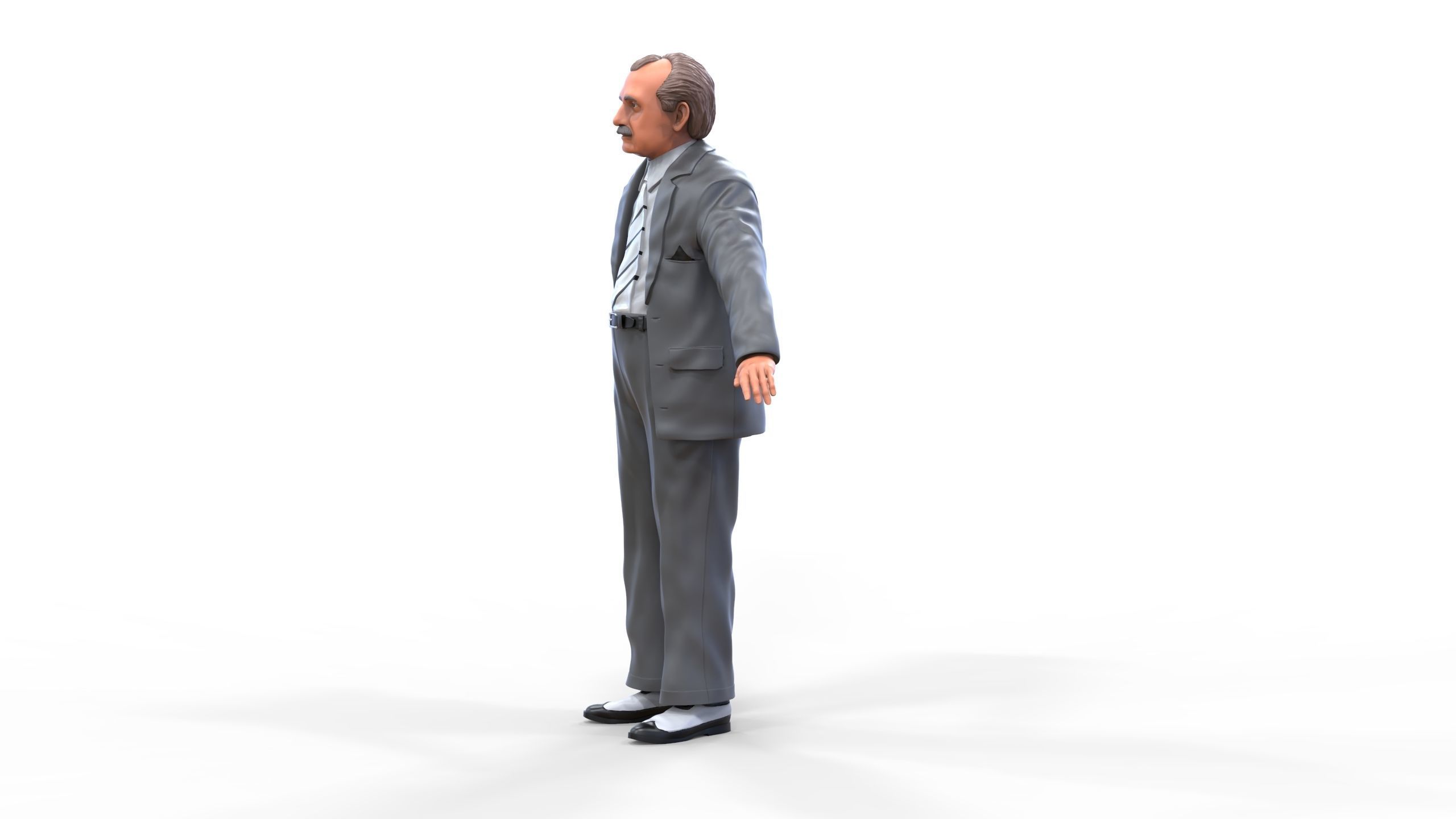 Ferdinand Porsche leaning on the car 3D print model_8