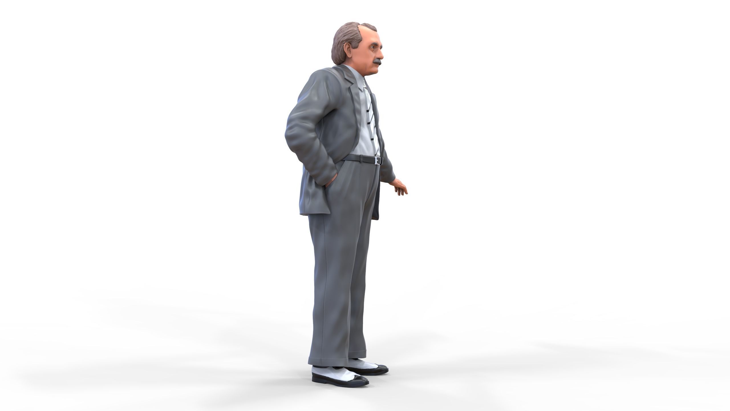 Ferdinand Porsche leaning on the car 3D print model_23