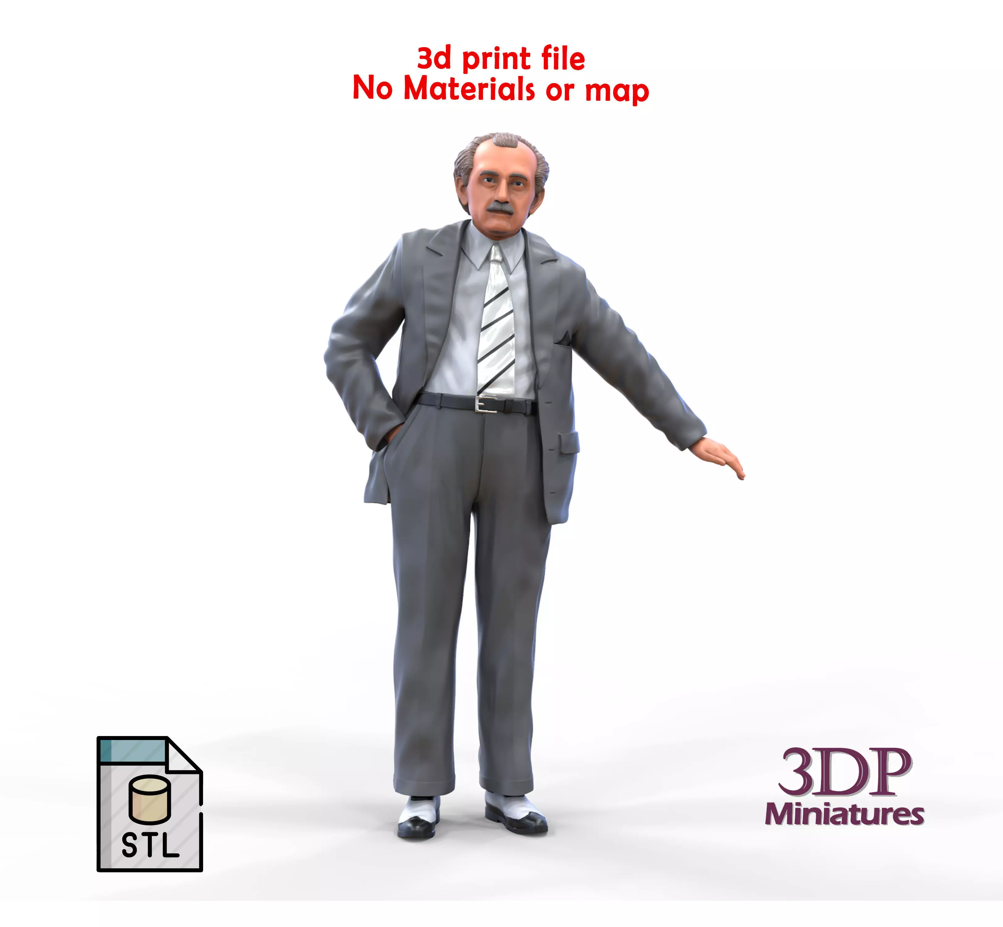 Ferdinand Porsche leaning on the car 3D print model_0