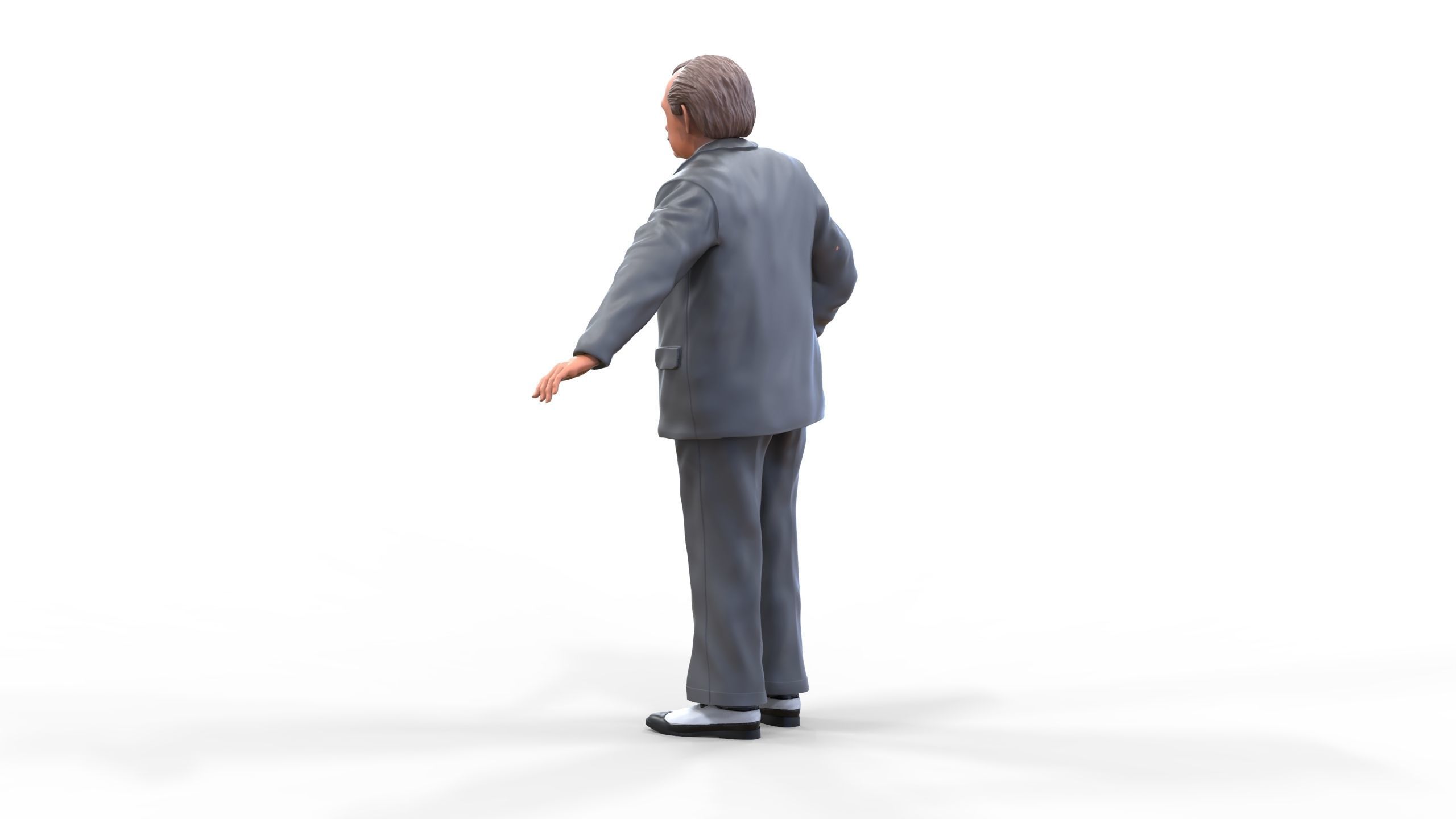 Ferdinand Porsche leaning on the car 3D print model_12