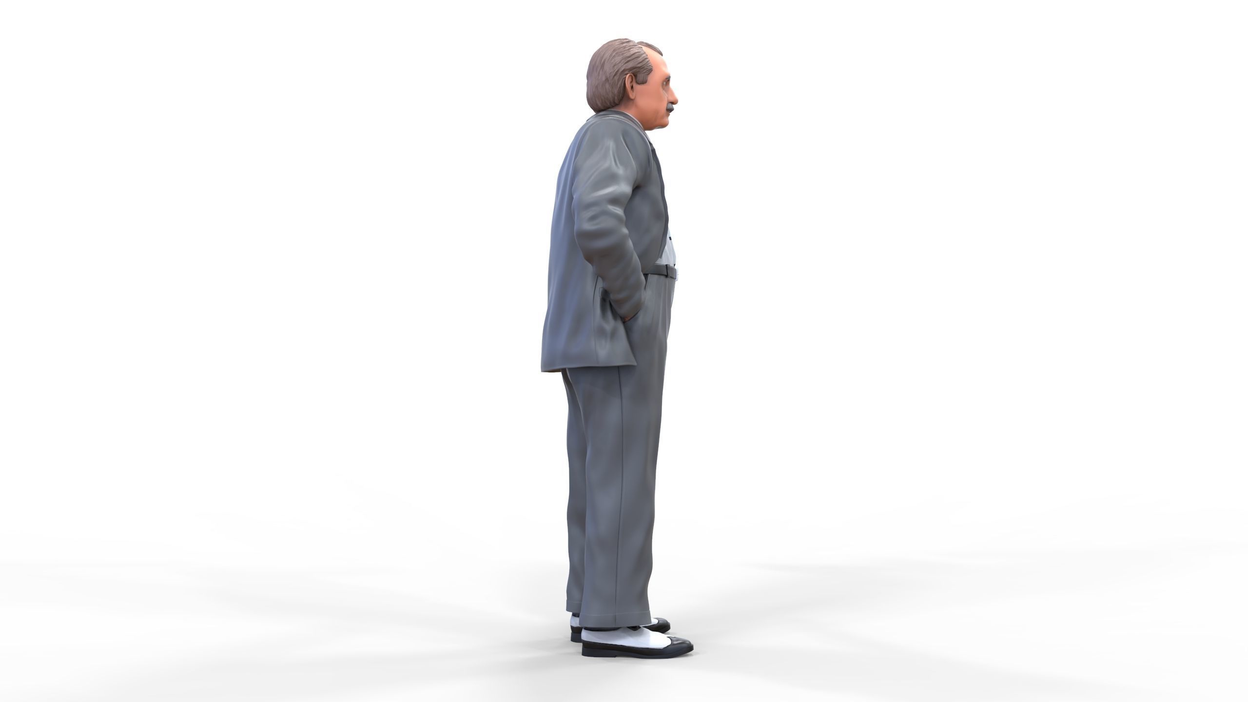 Ferdinand Porsche leaning on the car 3D print model_21