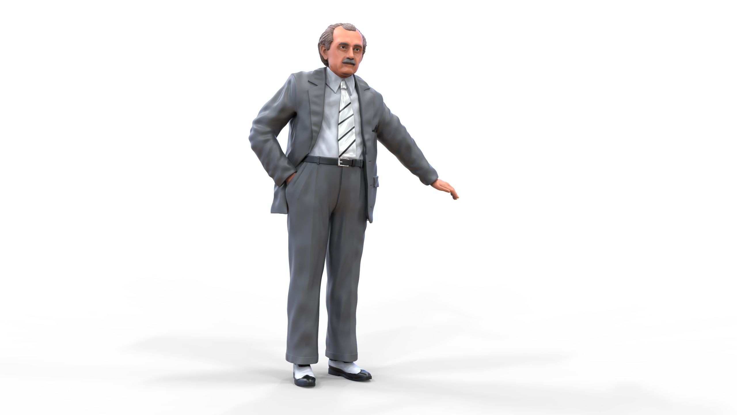 Ferdinand Porsche leaning on the car 3D print model_2