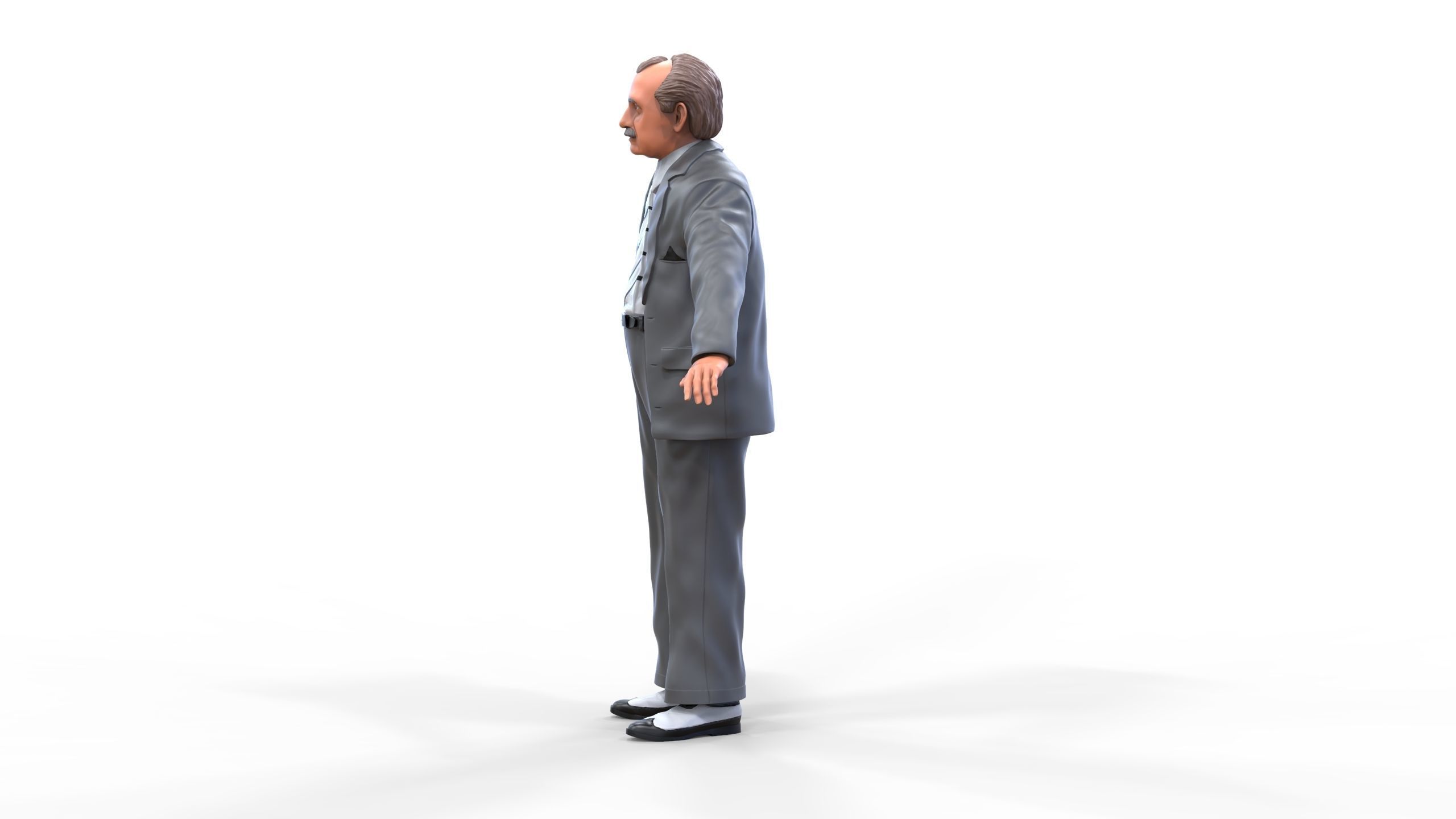 Ferdinand Porsche leaning on the car 3D print model_9