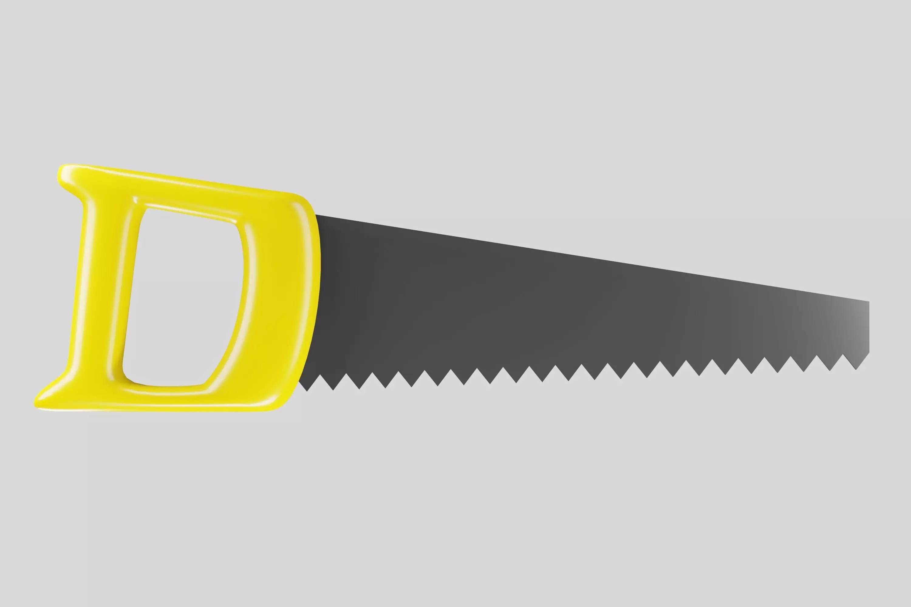 Yellow hand saw tool 3D model_0
