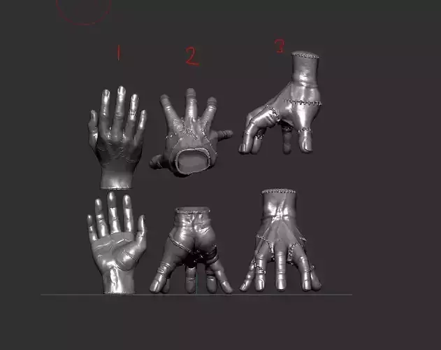 Wednesday hand with pen holder  3D print model