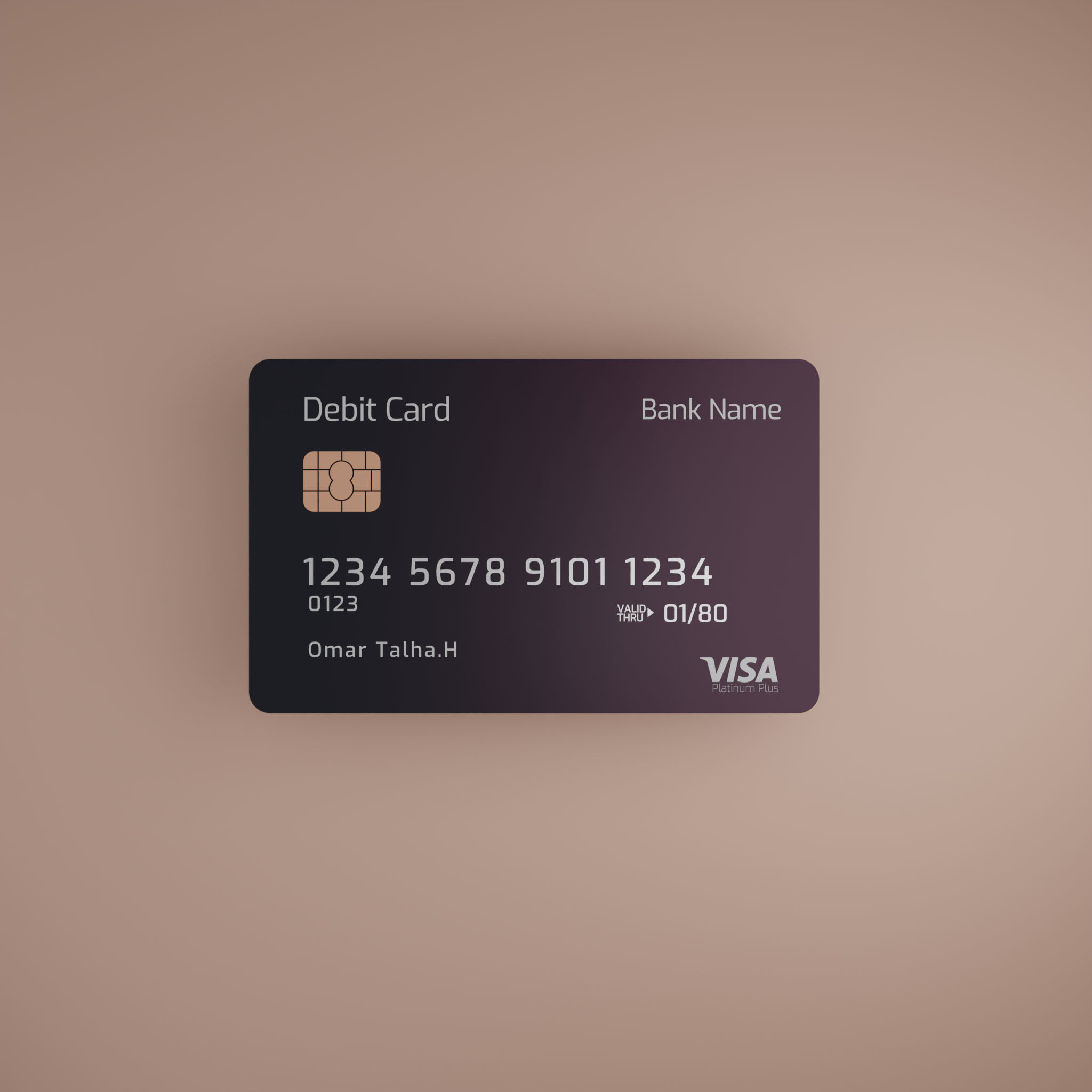 Credit card 3d ATM Card Bank finance card 3d  download Free 3D model_1