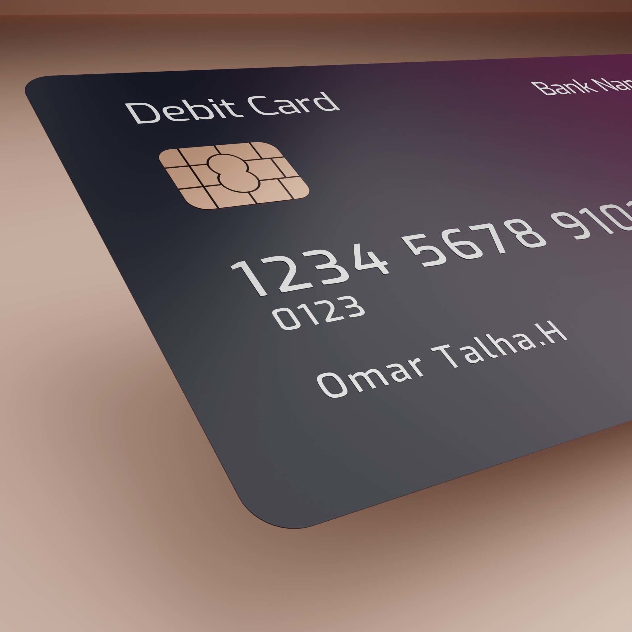 Credit card 3d ATM Card Bank finance card 3d  download Free 3D model_2