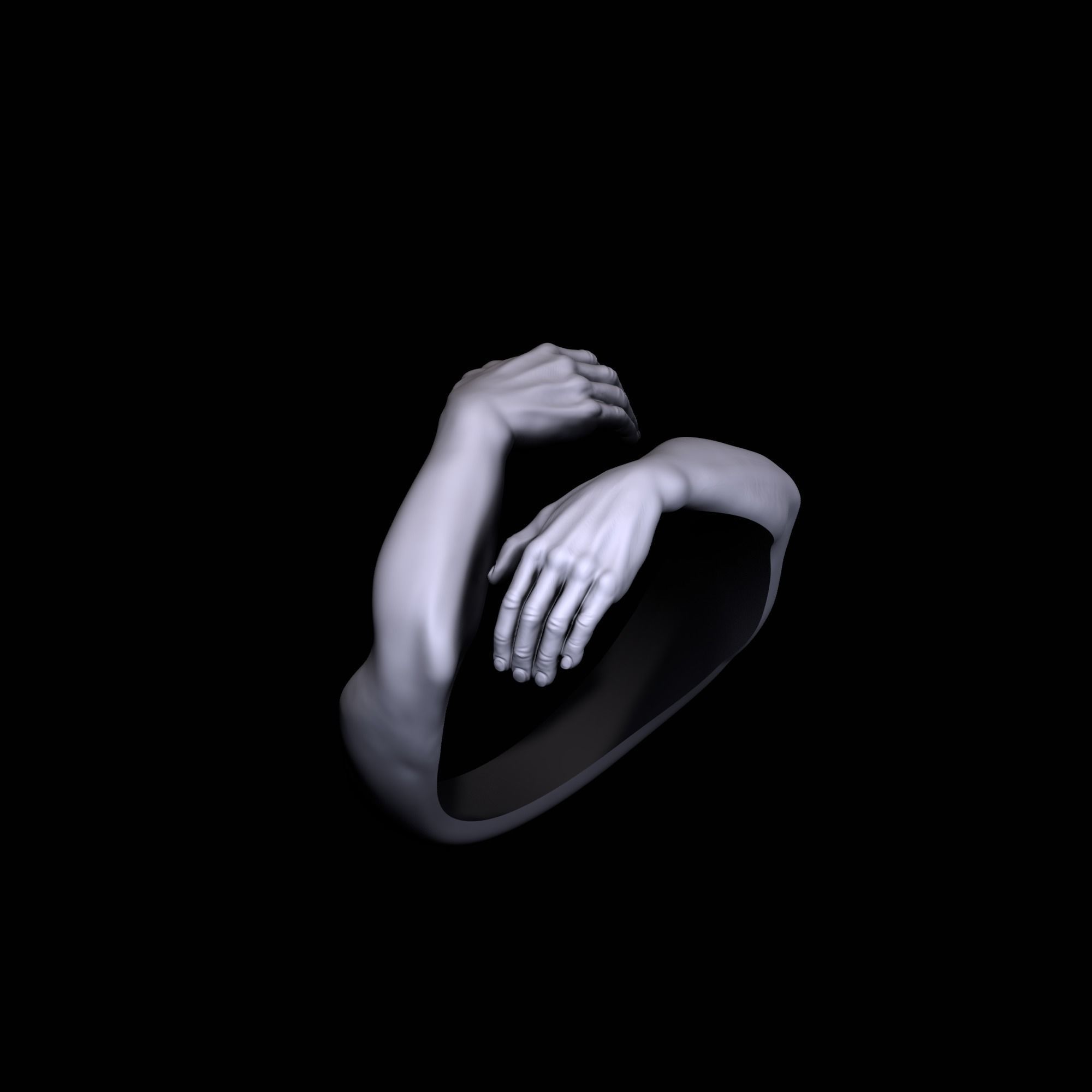 Hug Ring  3D print model_1