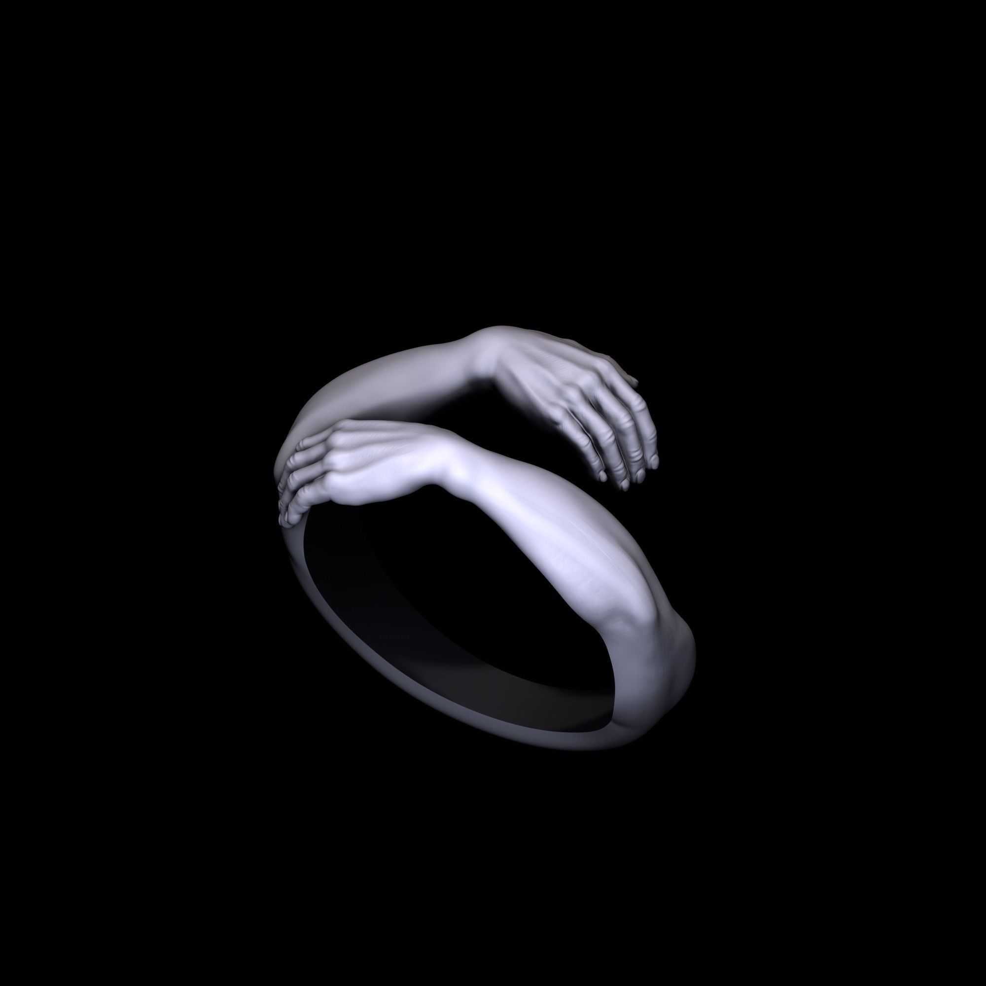 Hug Ring  3D print model_2