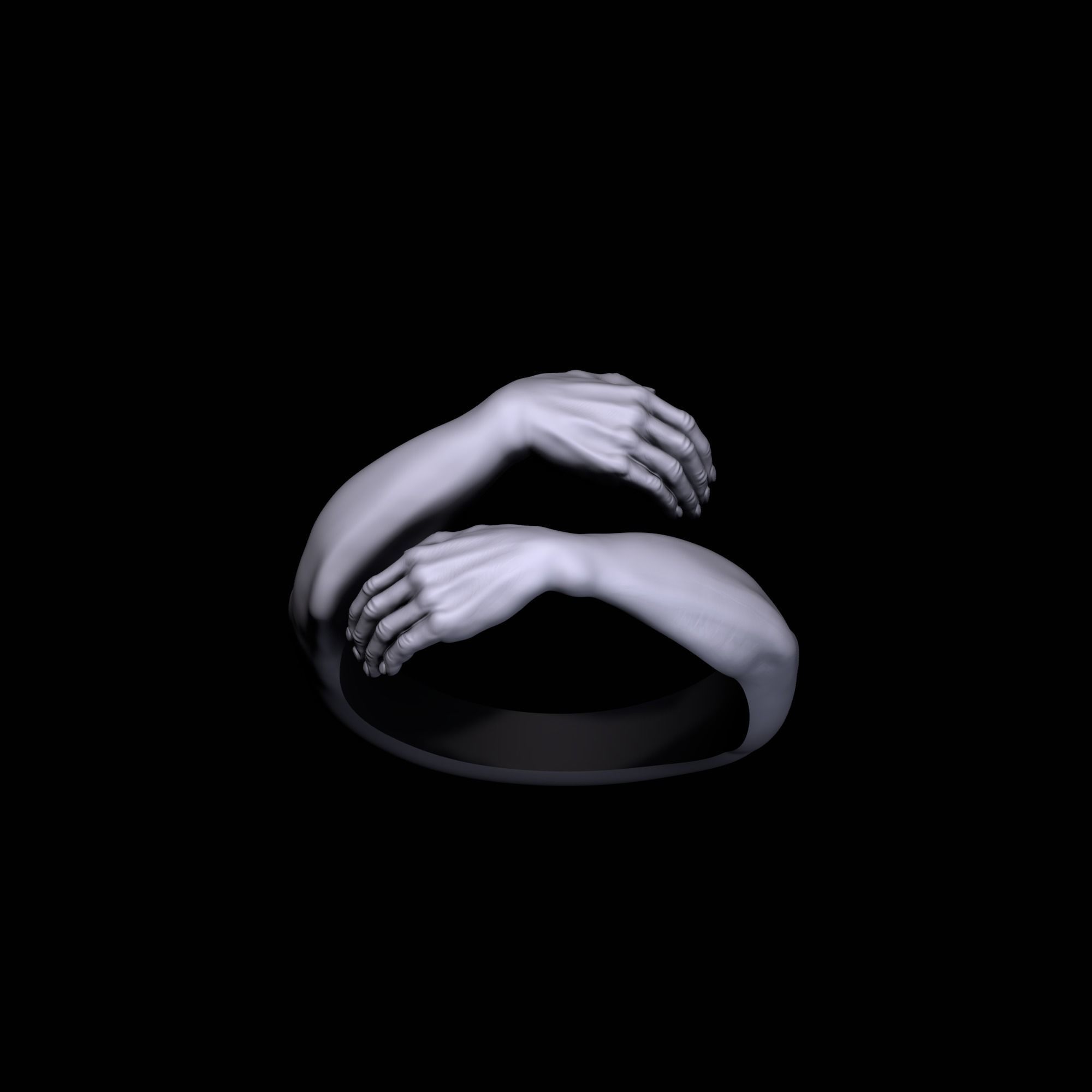 Hug Ring  3D print model_3