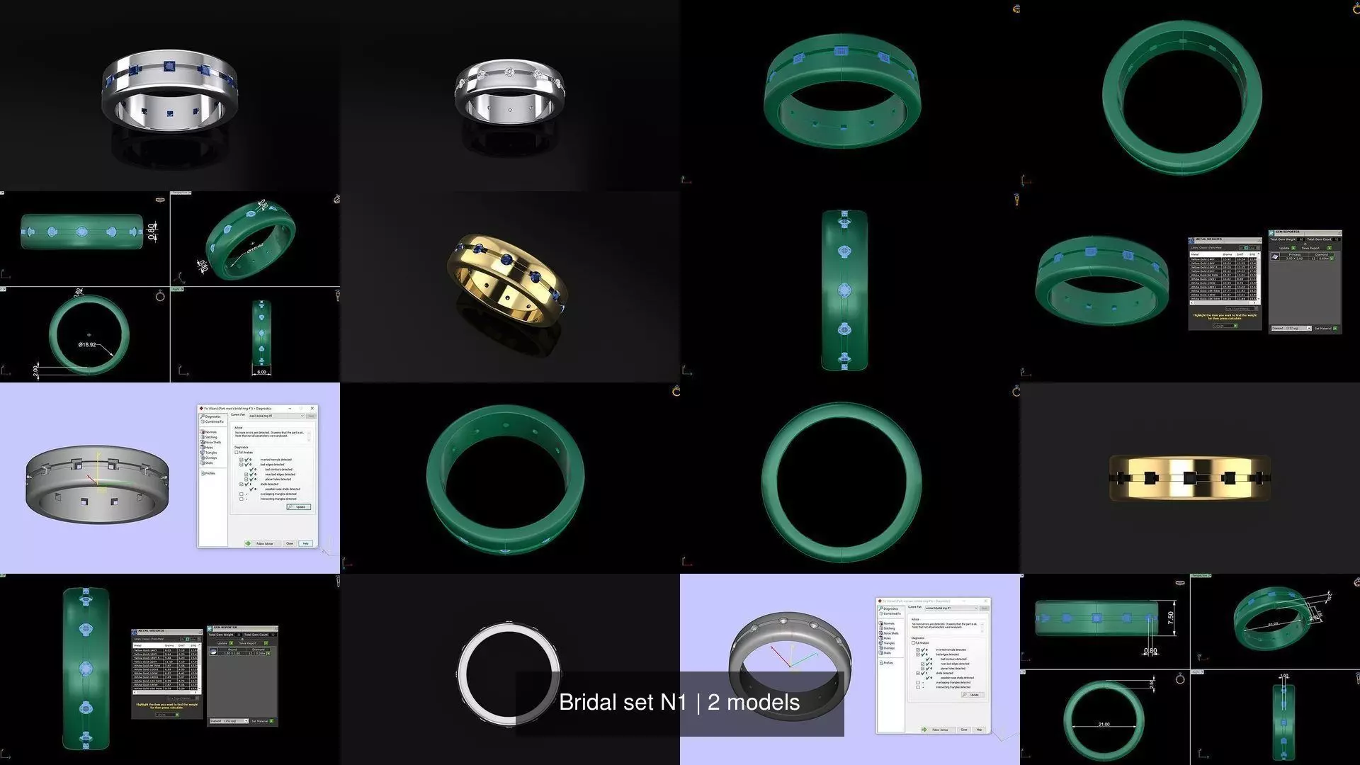 Bridal set N1 3D Model Collection_1