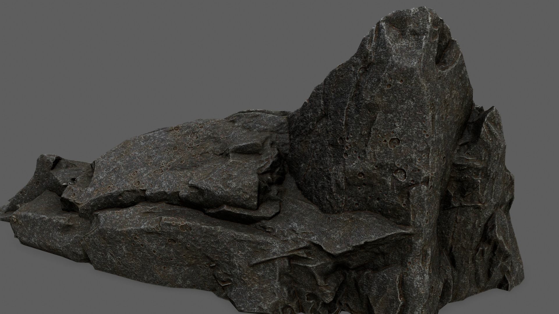 Stairs set of made out of rocks Low-poly 3D model_10