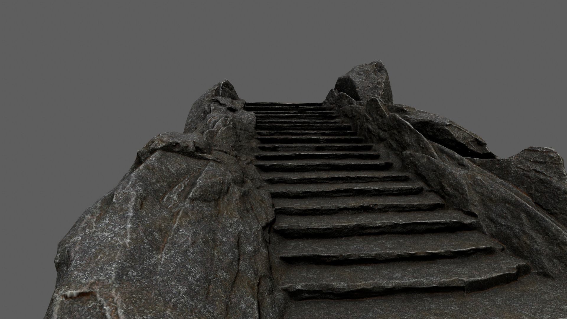 Stairs set of made out of rocks Low-poly 3D model_14