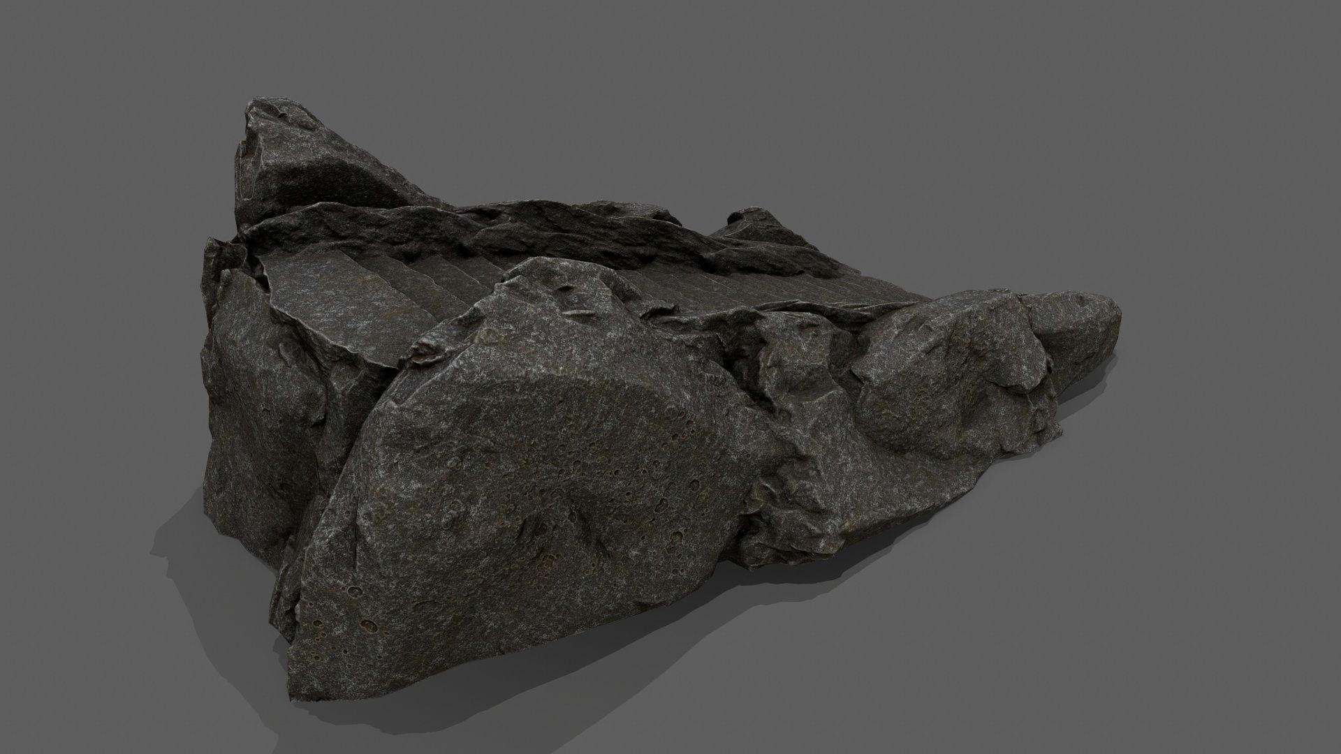 Stairs set of made out of rocks Low-poly 3D model_5