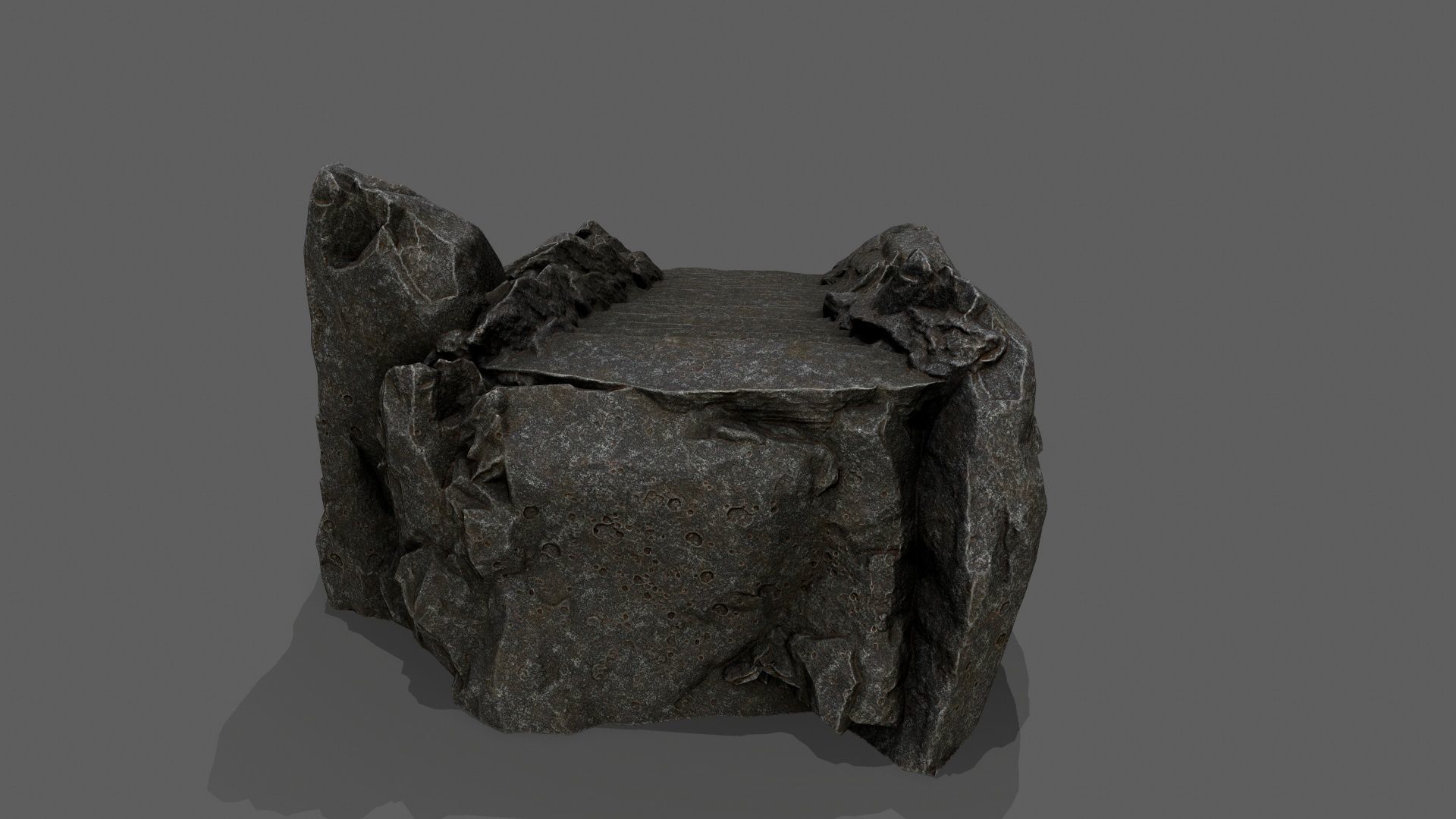 Stairs set of made out of rocks Low-poly 3D model_4