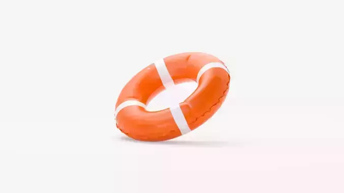 Inflatable Swim Ring - orange round lifebuoy