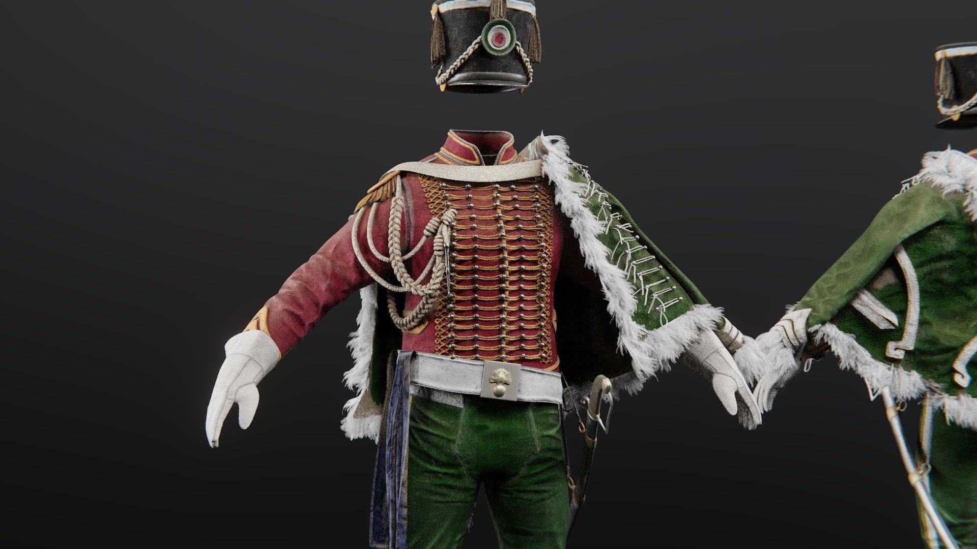Soldier Napoleon High Rank Officer 3D model_2