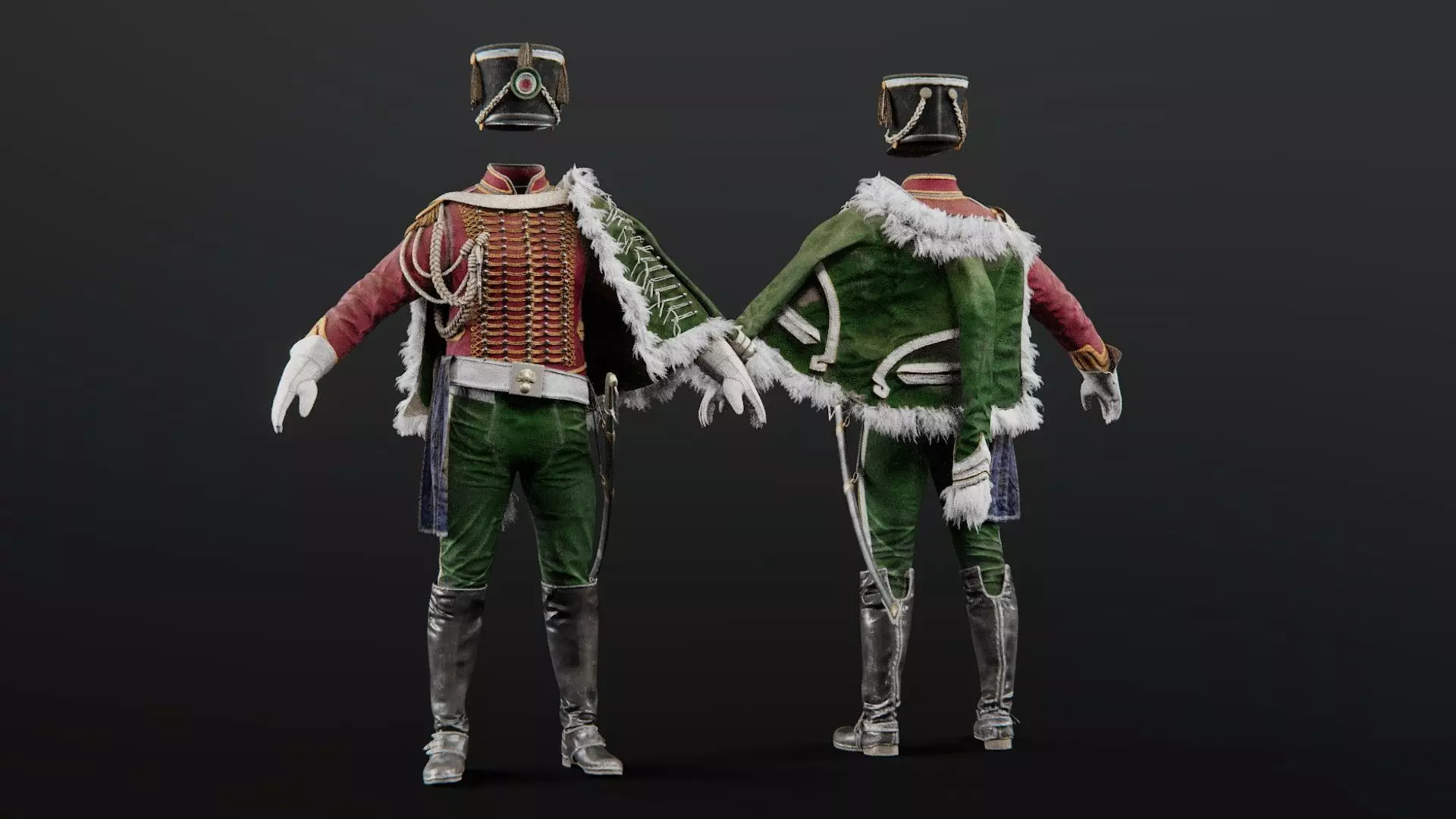 Soldier Napoleon High Rank Officer 3D model_0