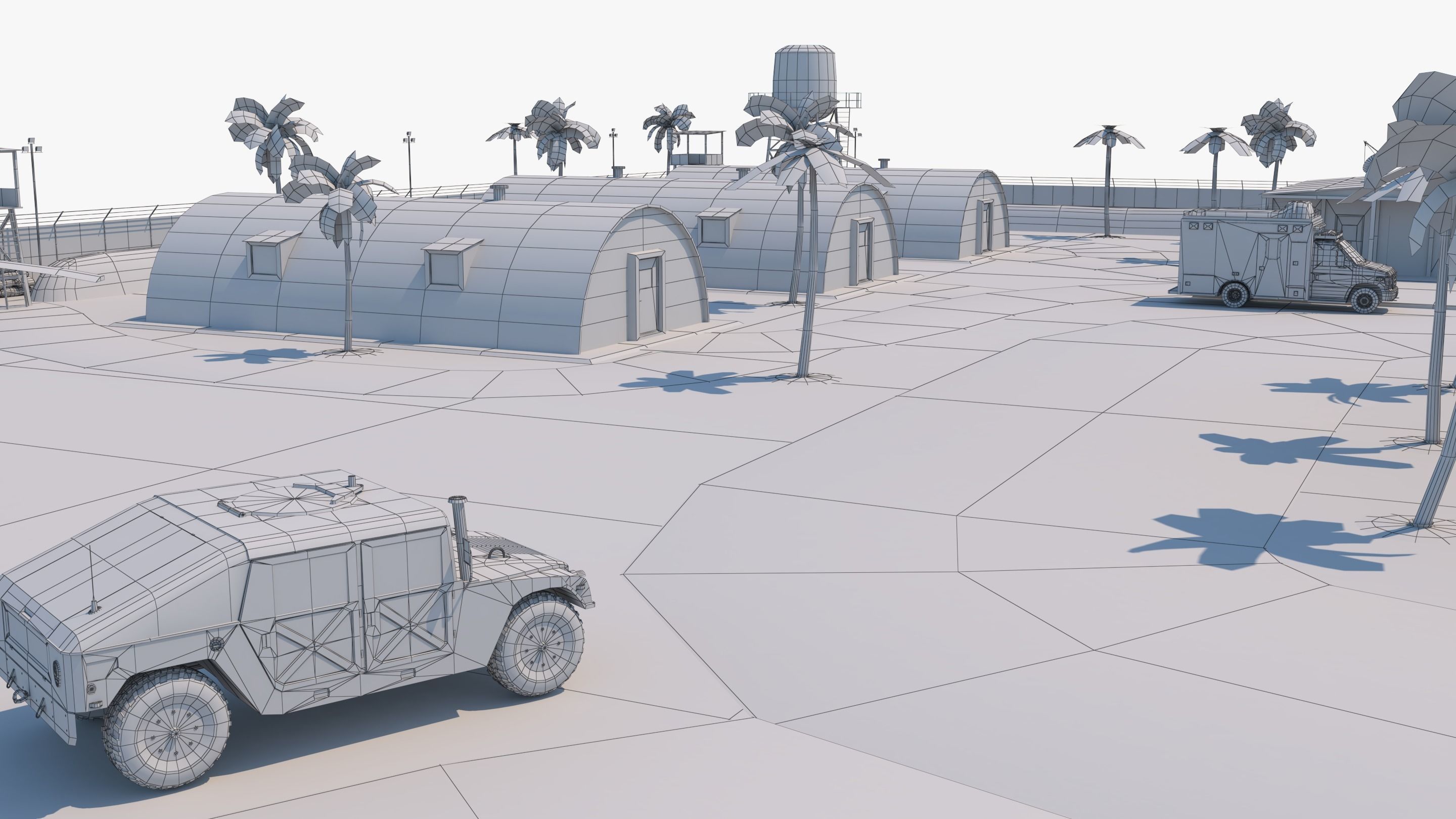 Military Base - Scene Low-poly 3D model_13