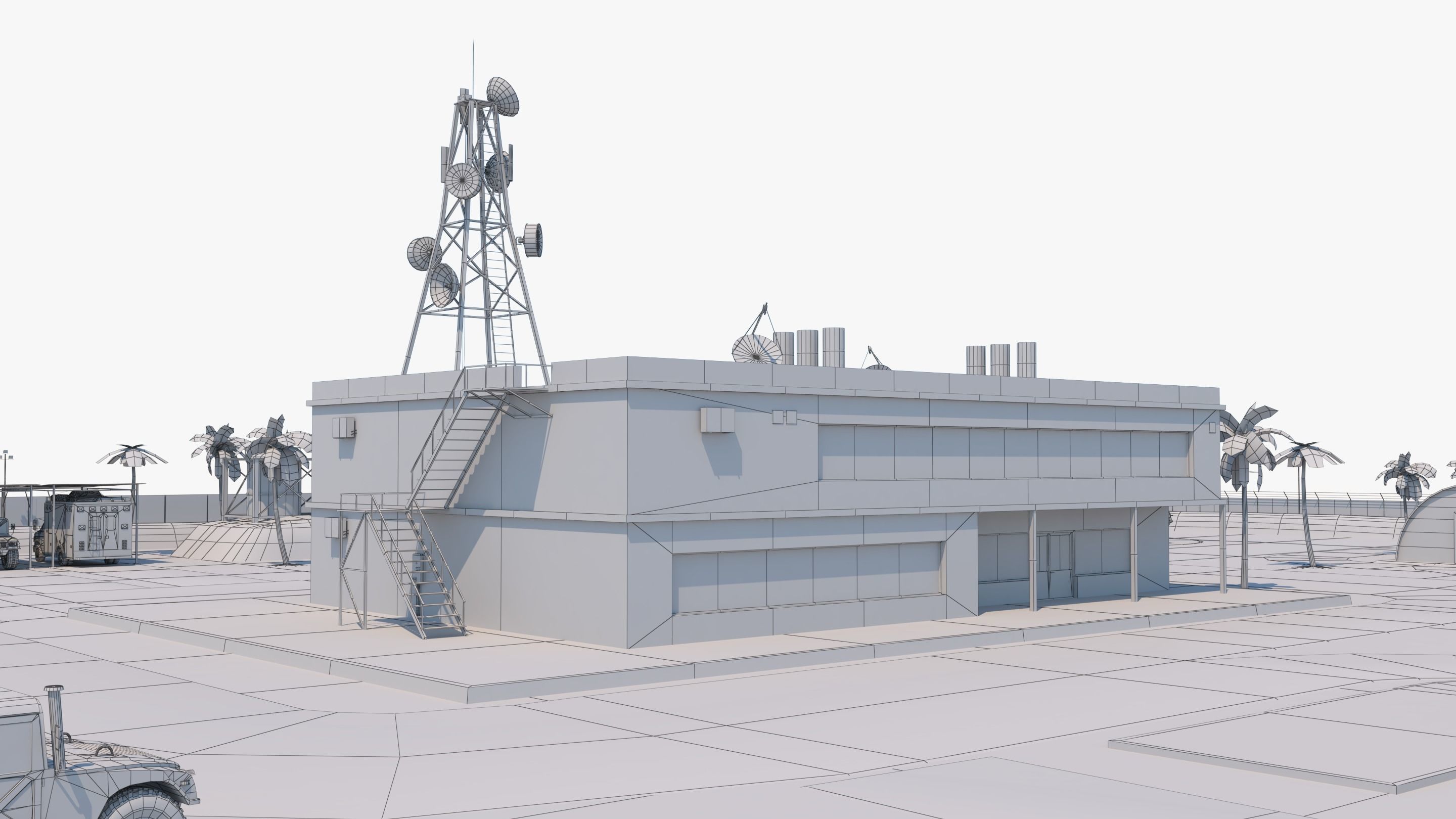 Military Base - Scene Low-poly 3D model_15