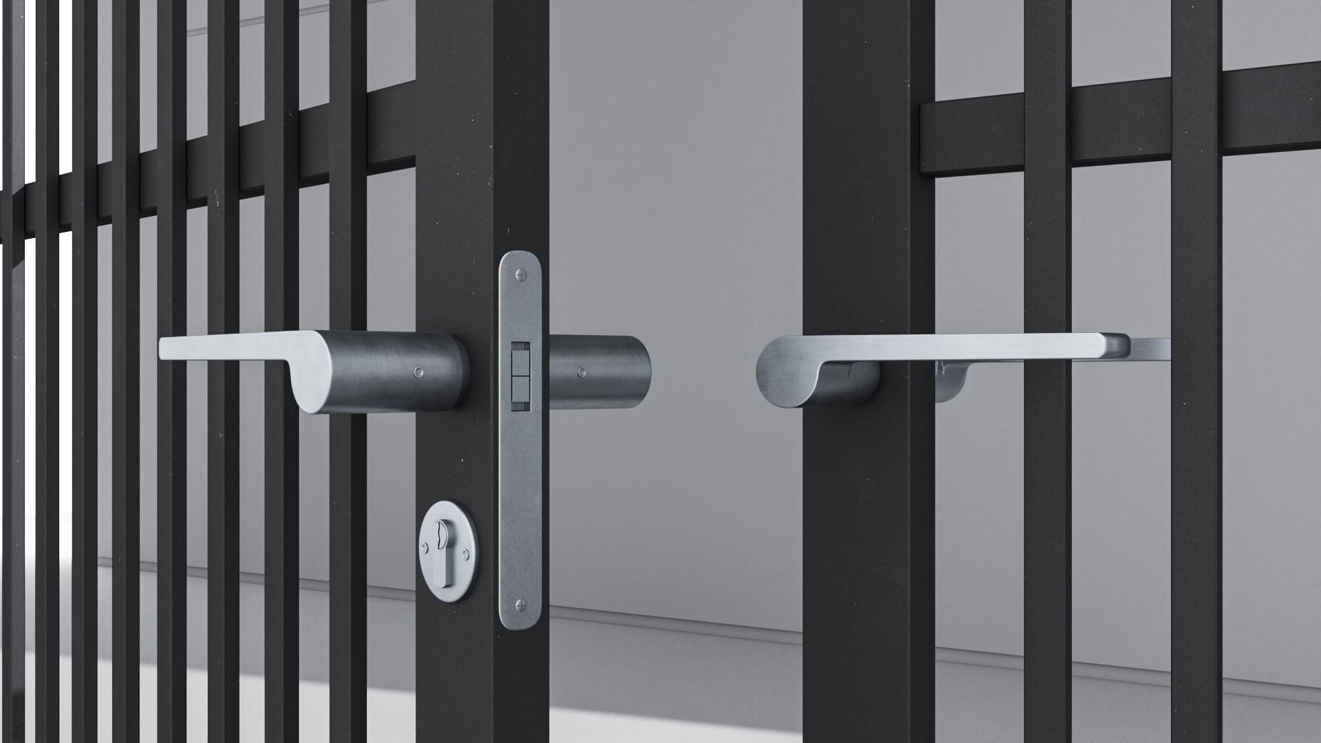 Aluminium door 53 3D model_4