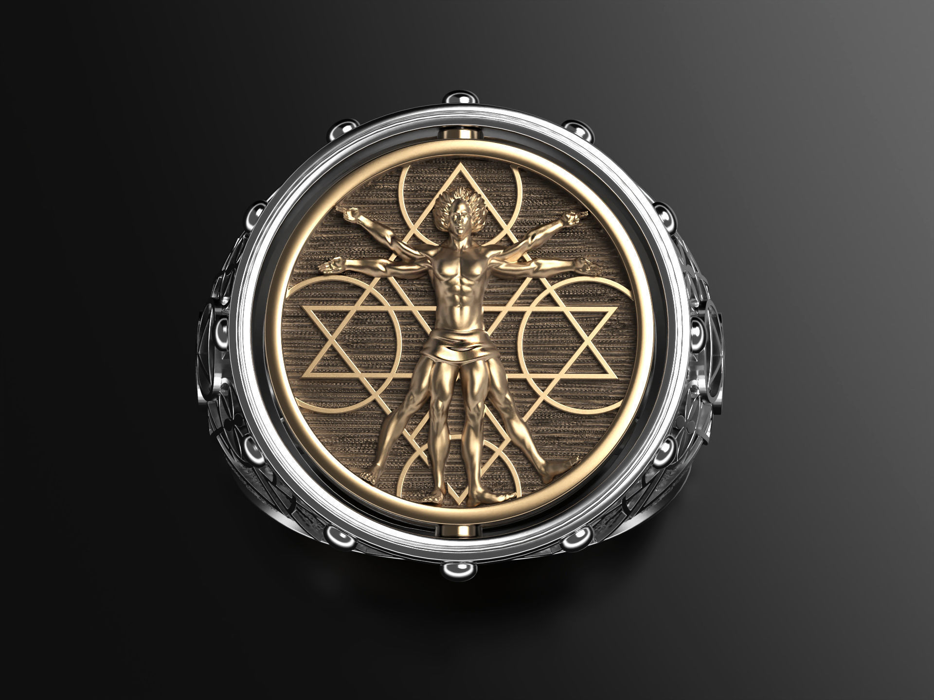 Vitruvian ring 3D print model_2